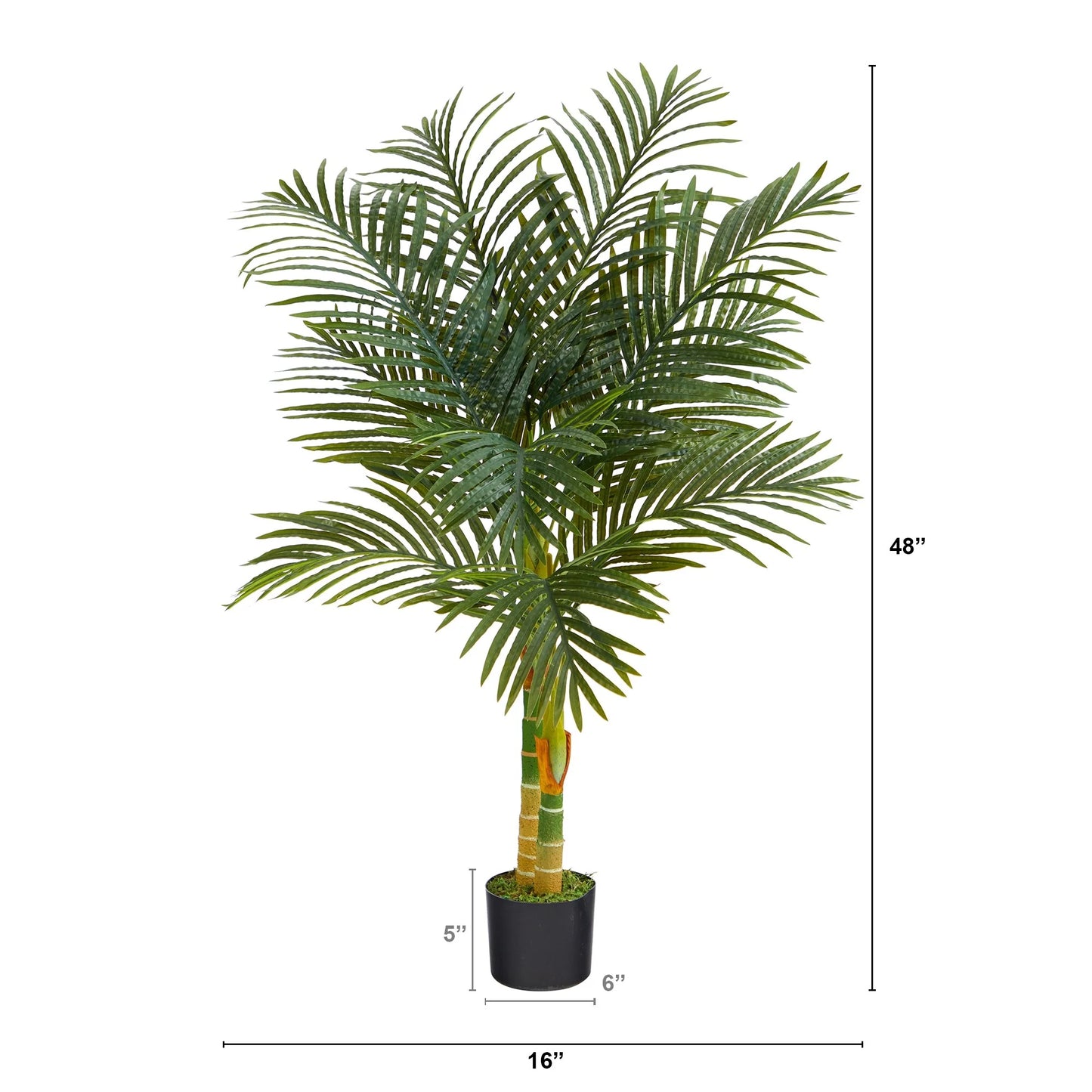 4' Golden Cane Artificial Palm Tree - 6"