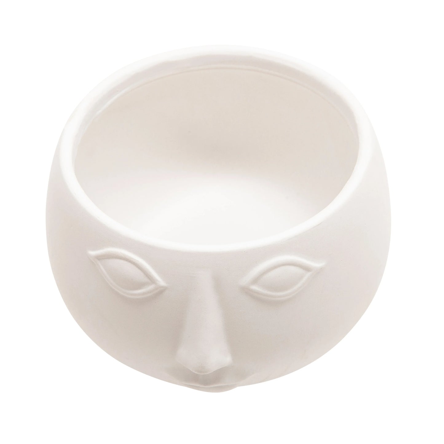 Sagebrook Home Ceramic Contemporary Face Planter - 7" x 7" x 4"