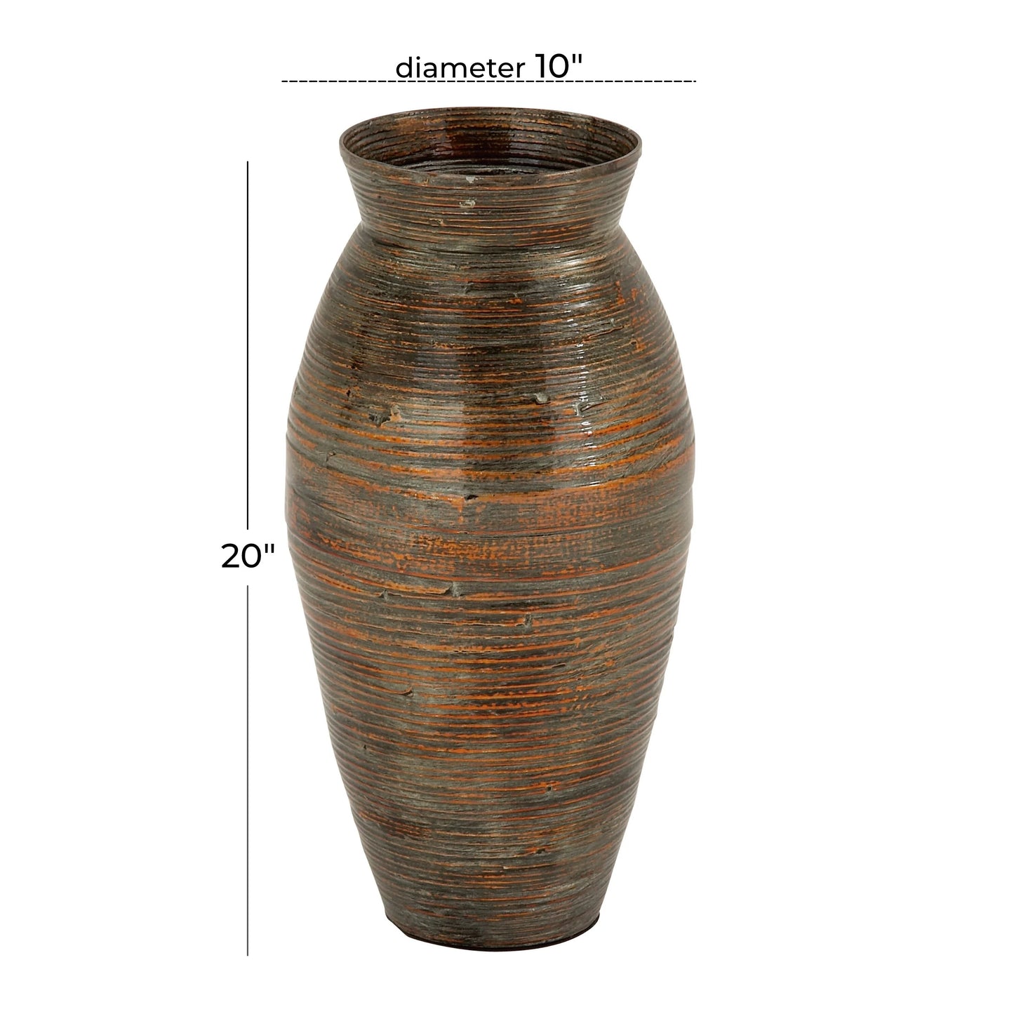 Brown Dried Plant Material Traditional Vase 20 x 10 x 10