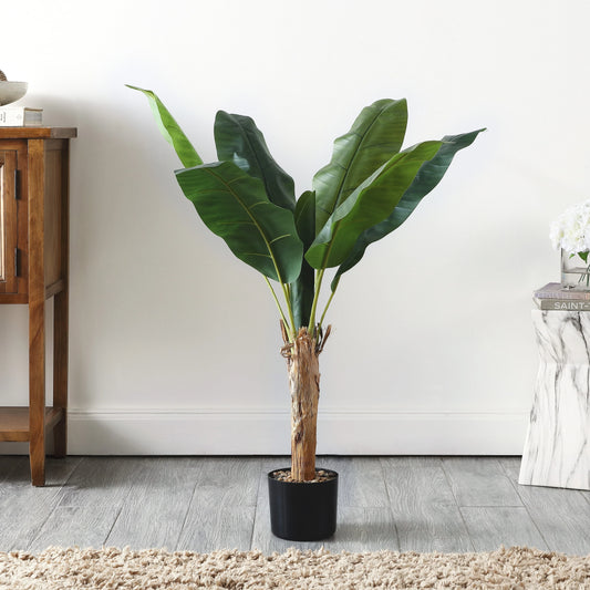 SAFAVIEH Faux Banana Leaf 40-inch Potted Tree - Green - 35"W x 35"D x 40"H