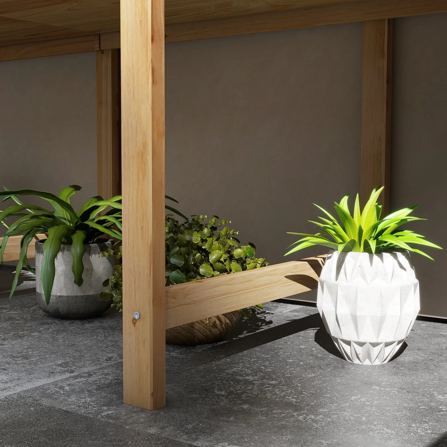 Outsunny Wooden Raised Garden Bed with Bed Liner and Drain Holes, Large Elevated Planter Box with Legs
