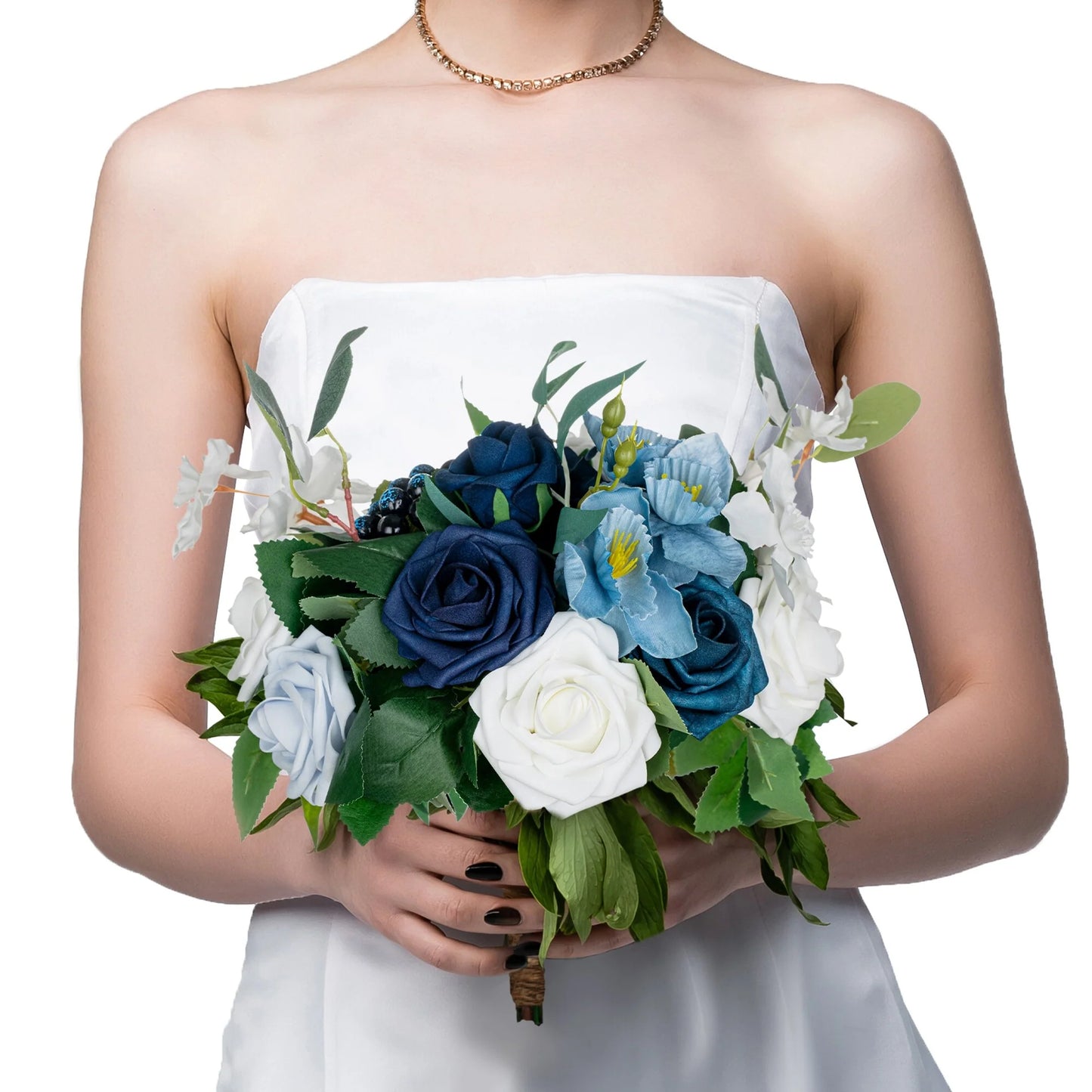 11 Inch Wedding Bouquet, Boho Bridesmaid Bouquet, Real Touch Bridal Bouquet, Floral Arrangement for Wedding