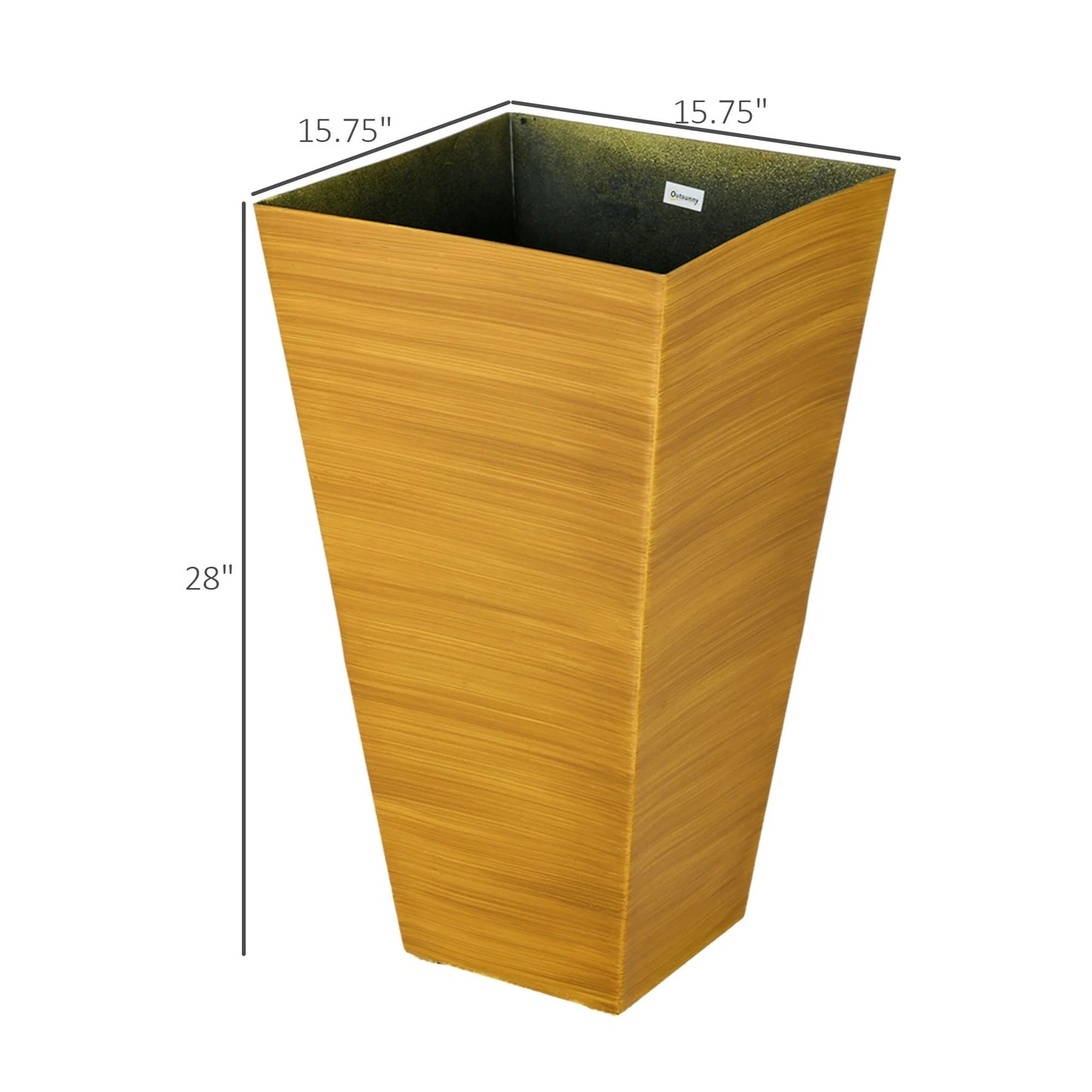 Outsunny 28" Tall Outdoor Planters, Set of 3 Large Taper Planters with Drainage Holes and Plug