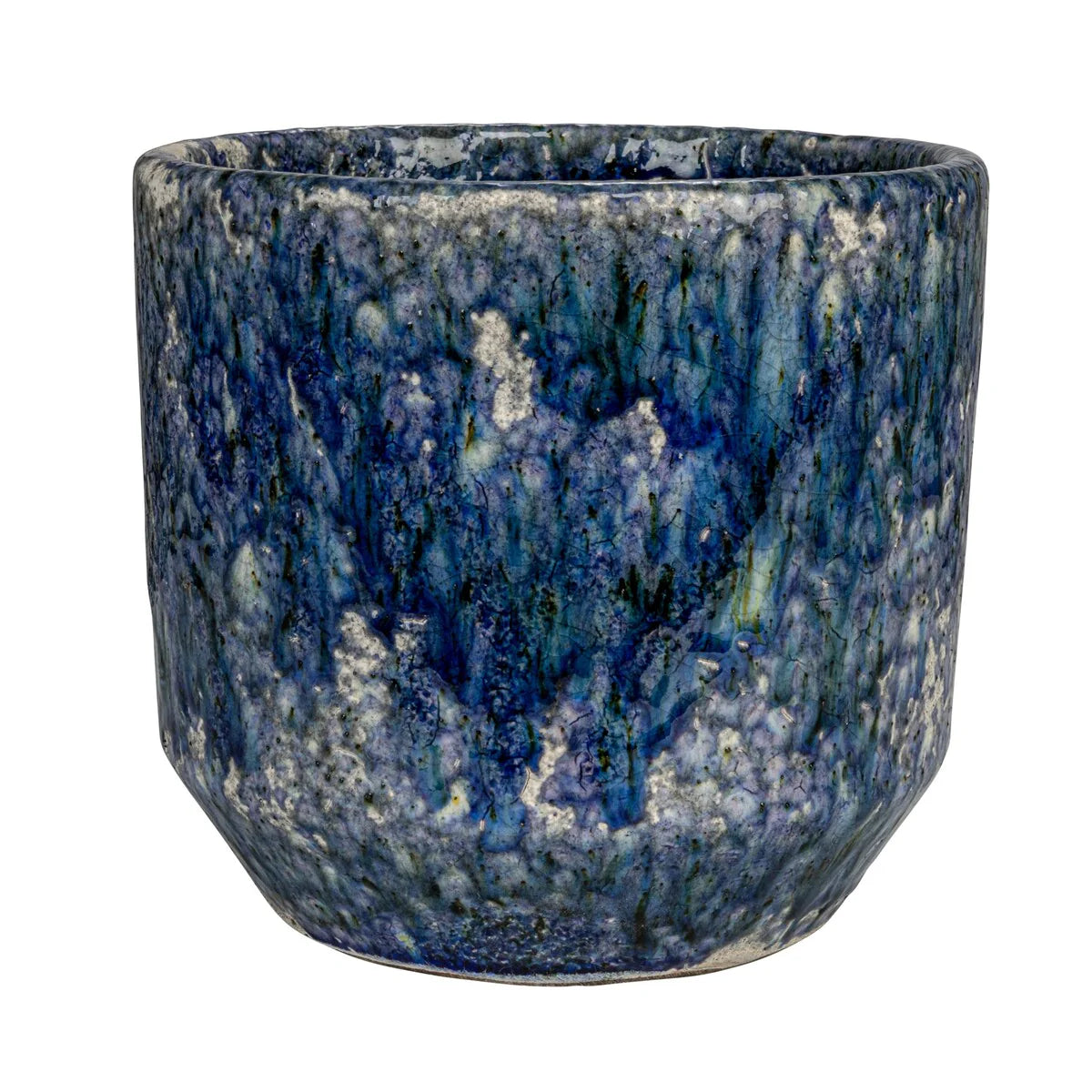Decorative Terra-cotta Planter with Crackle Glaze
