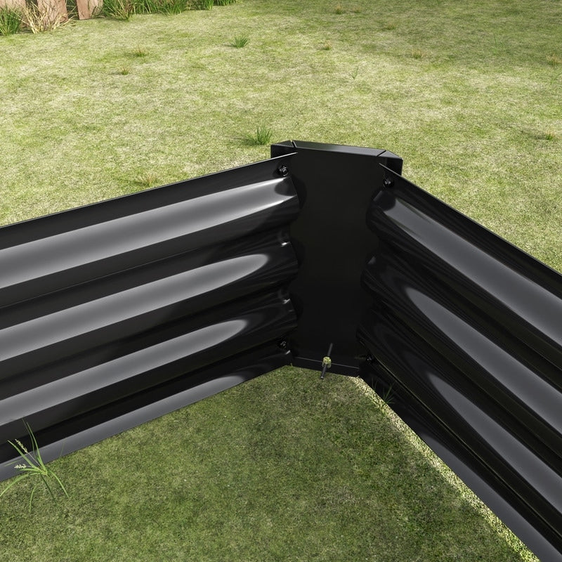 Metal Raised Garden Bed Outdoor Rectangle Planter Box for Gardening