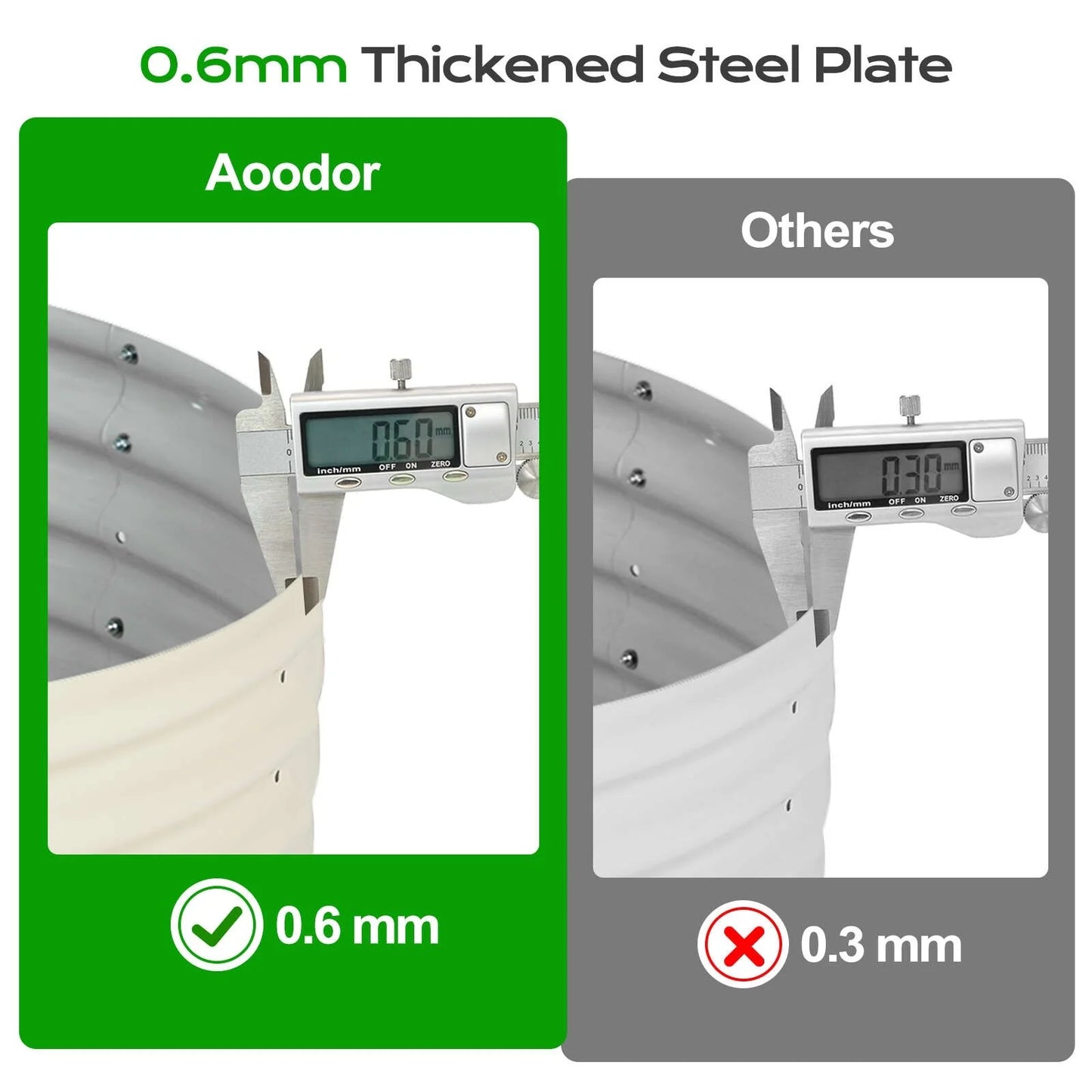Aoodor 16.7'' Tall Aluzinc Metal Raised Garden Bed 24'' Round - Outdoor Garden Planter Box for Vegetable, Flower, Herb