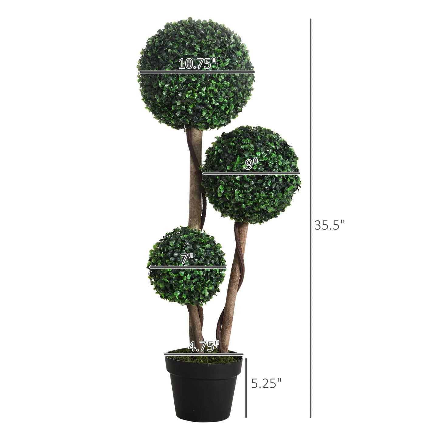 HOMCOM 35.5" Artificial Plant in Pot