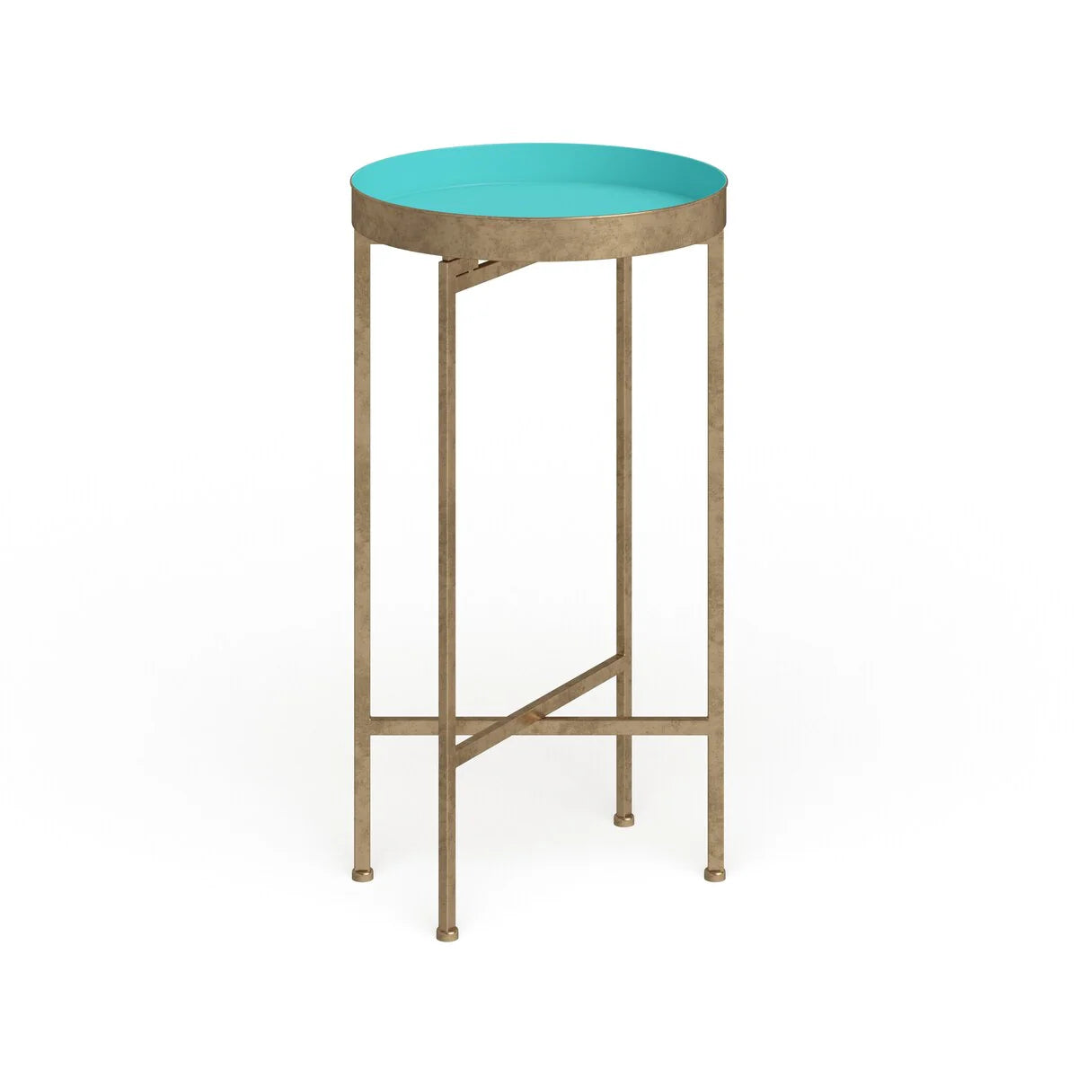 Kate and Laurel Celia Round Foldable Metal Accent Table - 14x14x26