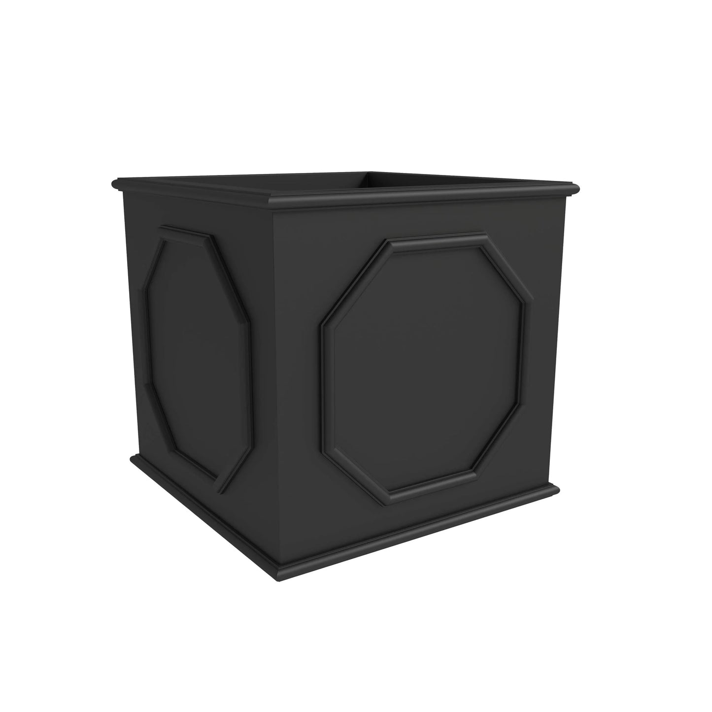 Sprout Modern Fiberstone and MgO Clay Square Planter Pot with Drainage for Home Garden Yard Patio Porch Office Decor