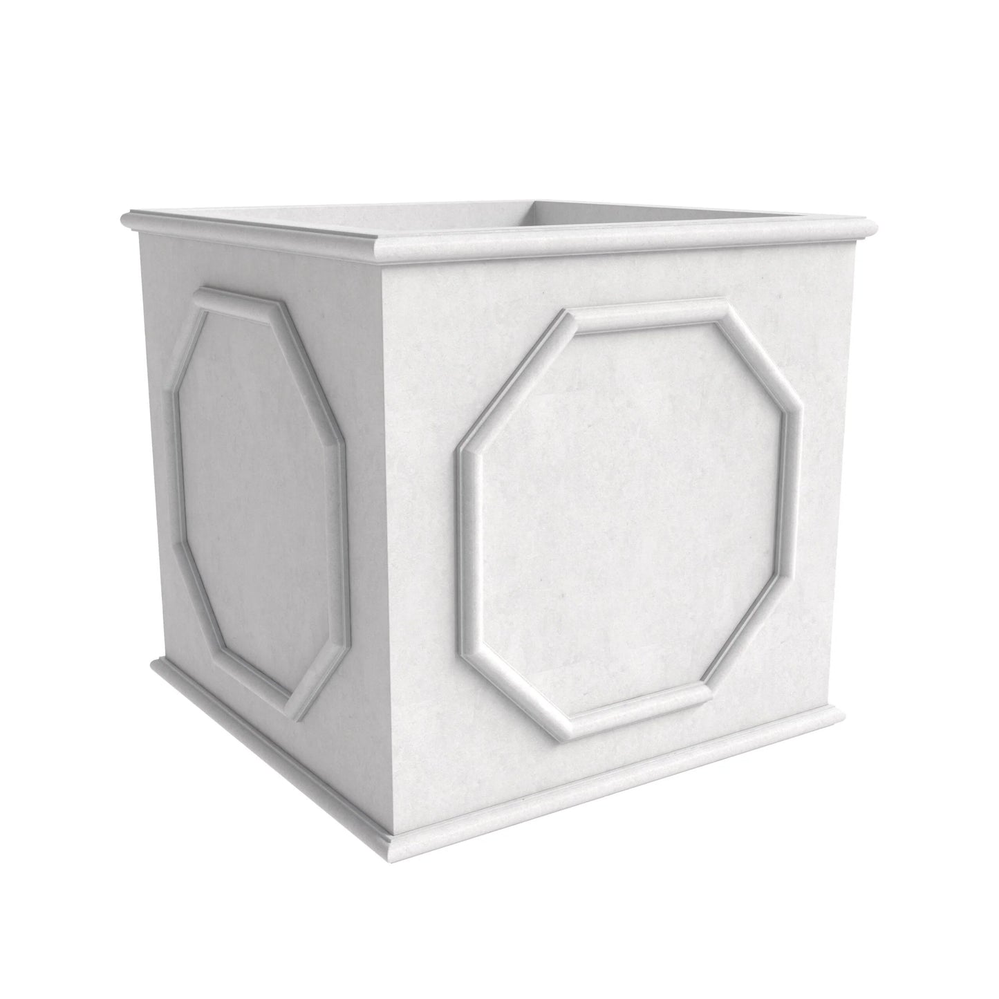 Sprout Modern Fiberstone and MgO Clay Square Planter Pot with Drainage for Home Garden Yard Patio Porch Office Decor