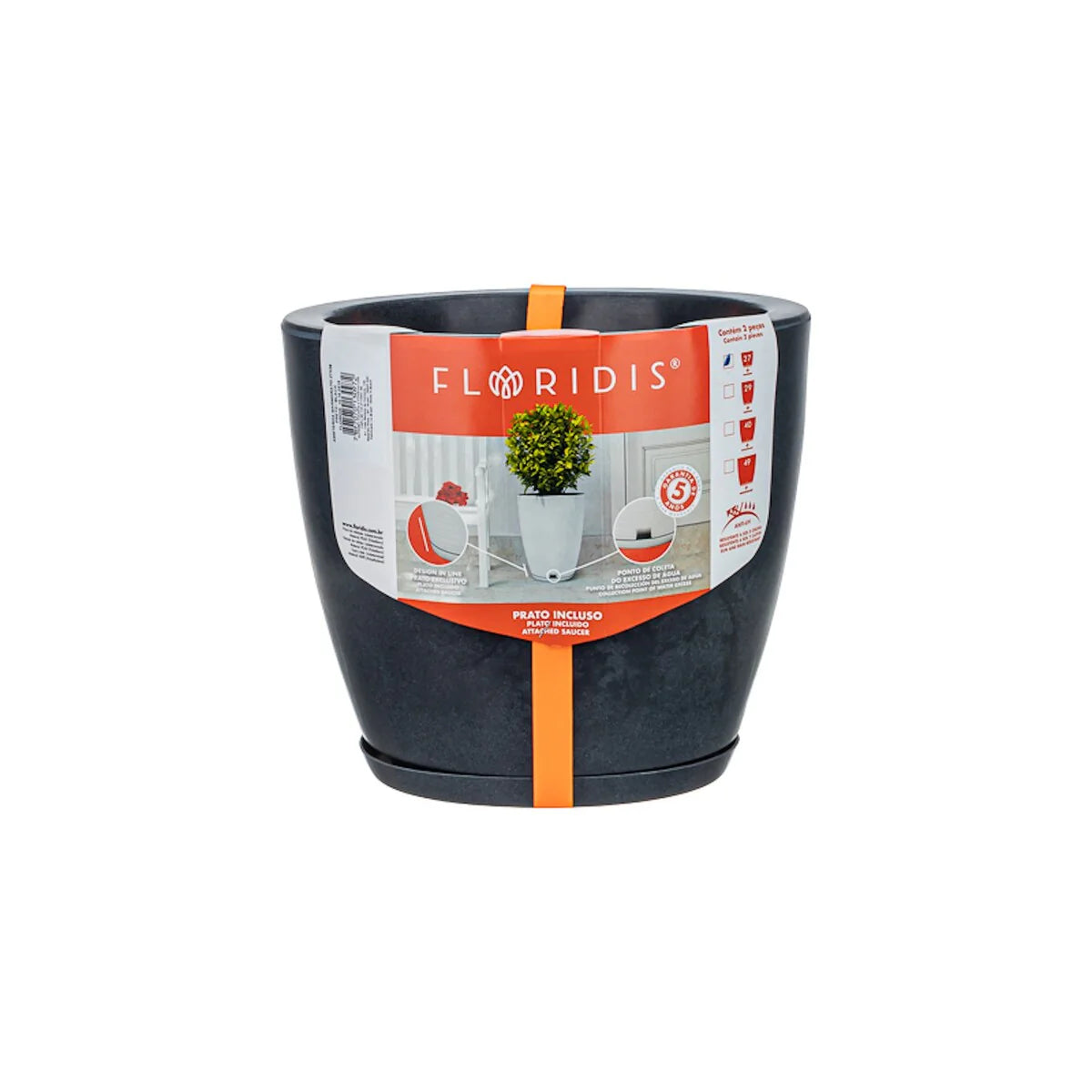 Floridis Amsterdan Extra Small Planter Bowl - 11.02 inches high x 12.6 inch diameter