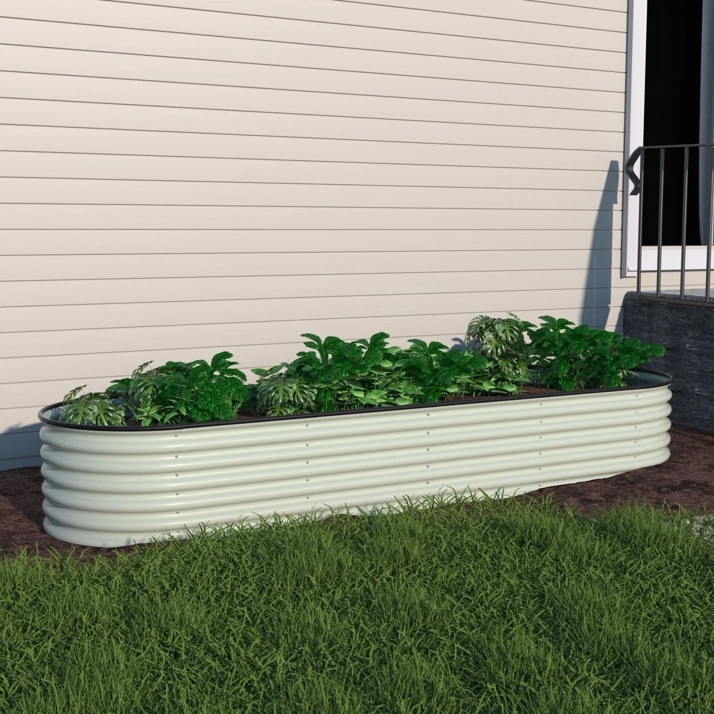 VEIKOUS 9-in-1 Modular Galvanized Metal Raised Garden Bed Kit for Outdoor Planters