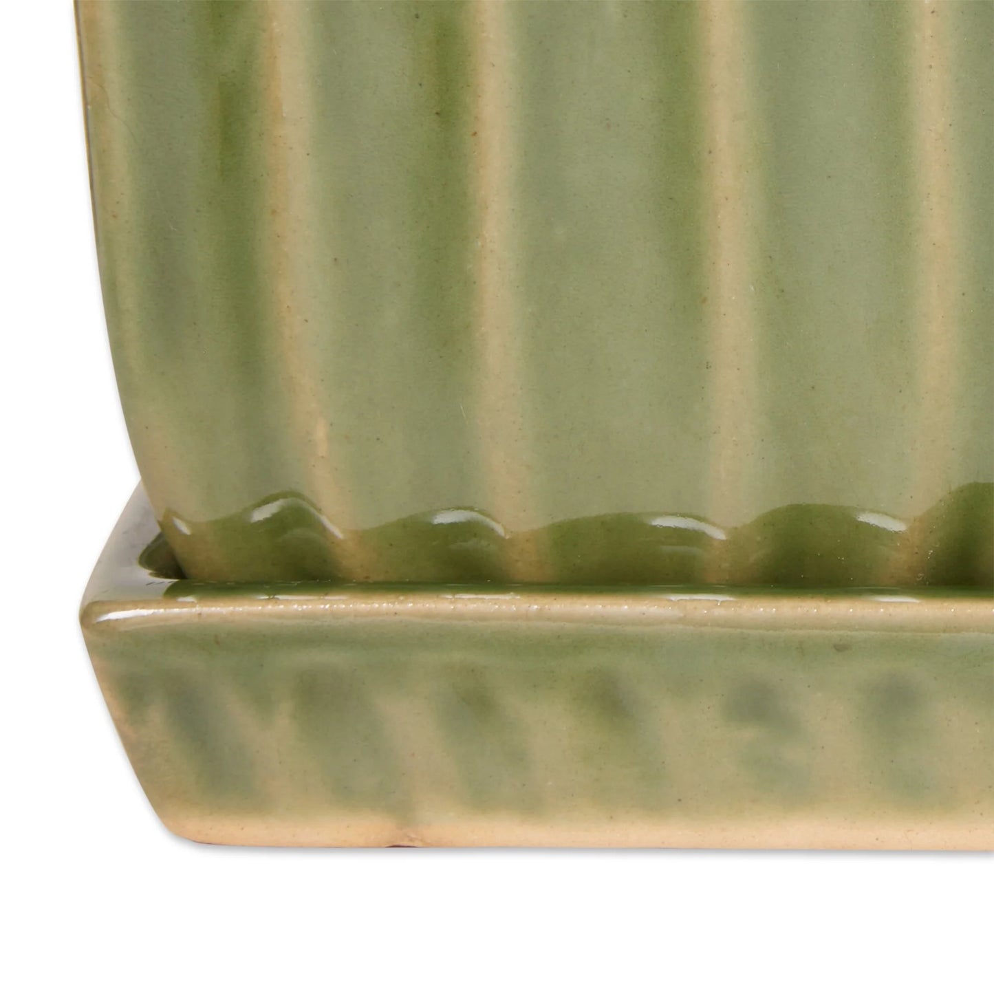 White Square Ceramic Small Planter (Set of 3)