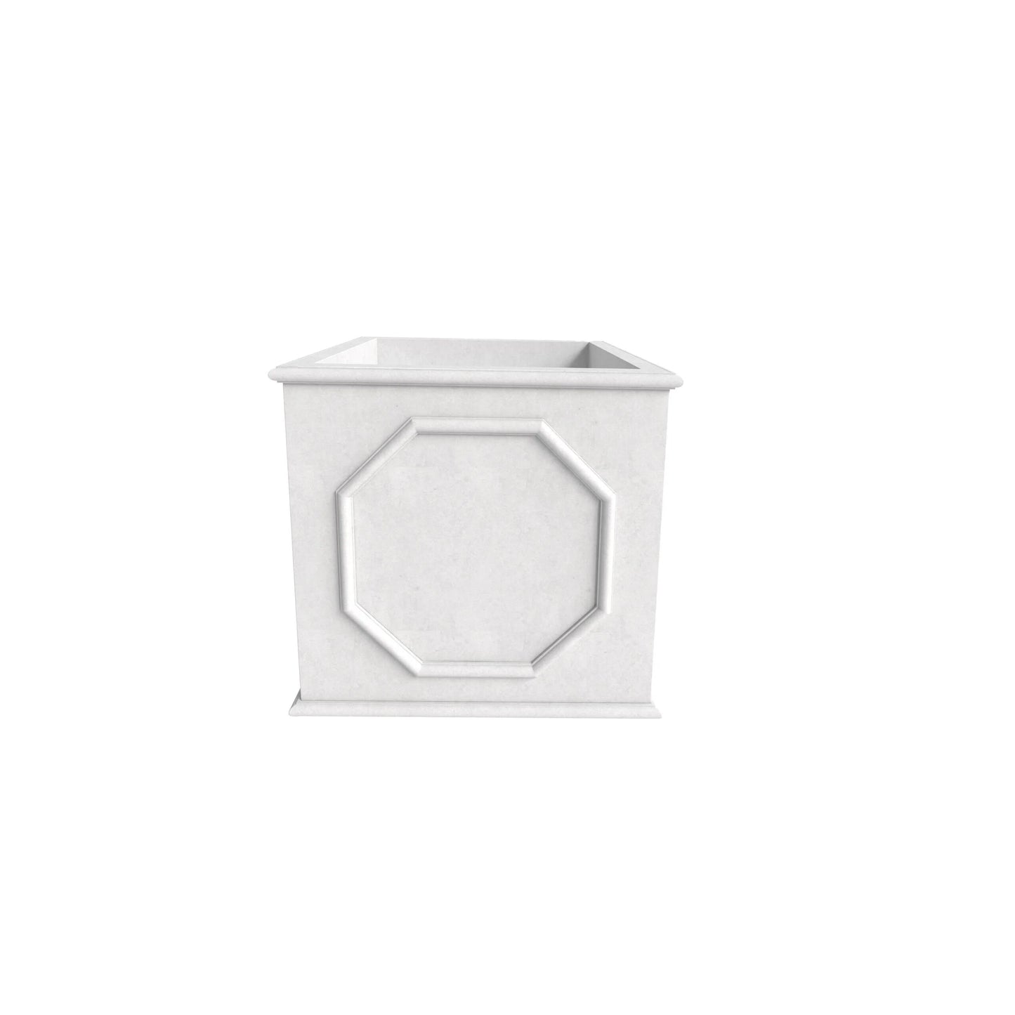 Sprout Modern Fiberstone and MgO Clay Square Planter Pot with Drainage for Home Garden Yard Patio Porch Office Decor
