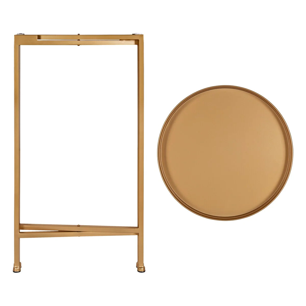 Kate and Laurel Celia Round Foldable Metal Accent Table - 14x14x26