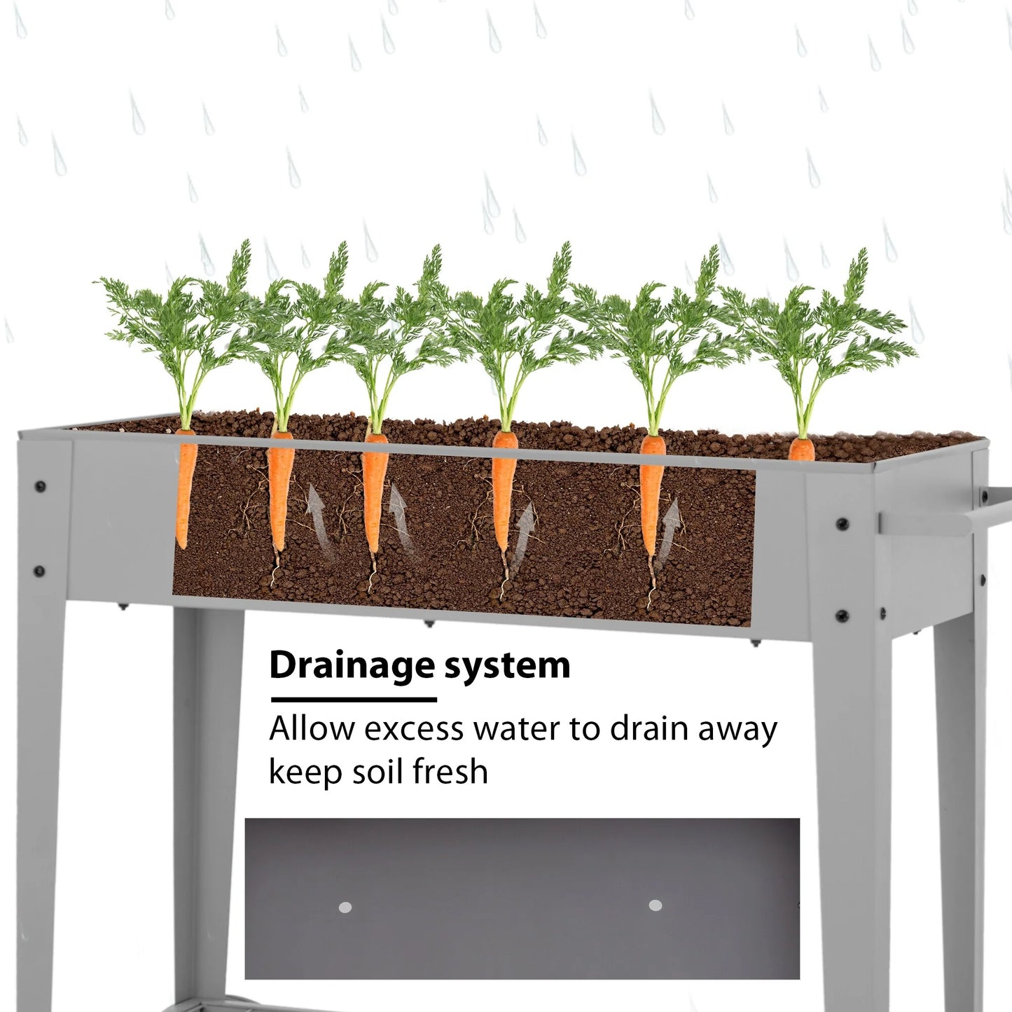 MAISON ARTS Metal Raised Planter Box with Legs Outdoor Elevated Garden Bed On Wheels for Vegetables Flower Herb