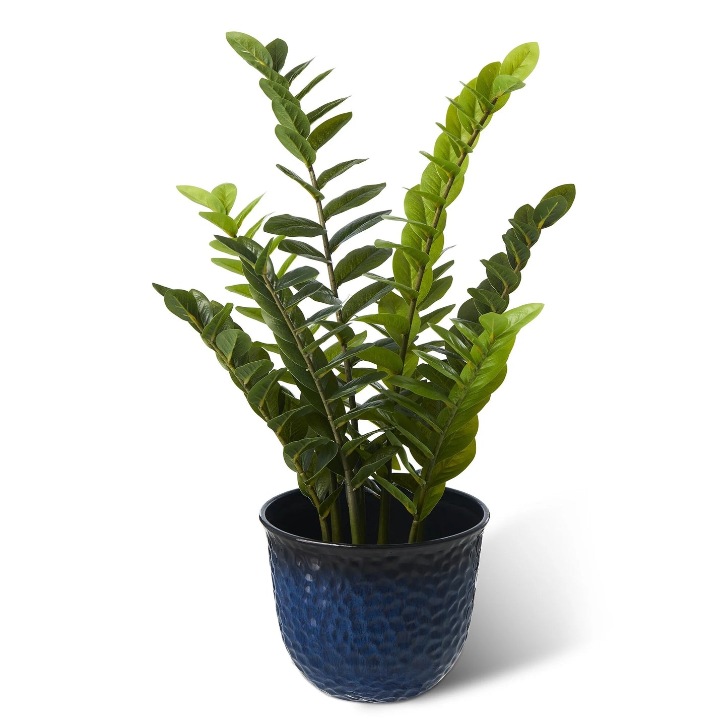 Glitzhome Honeycomb Textured Blue Green Faux Ceramic Pot Plastic Planter(Set of 2 / Set of 3)