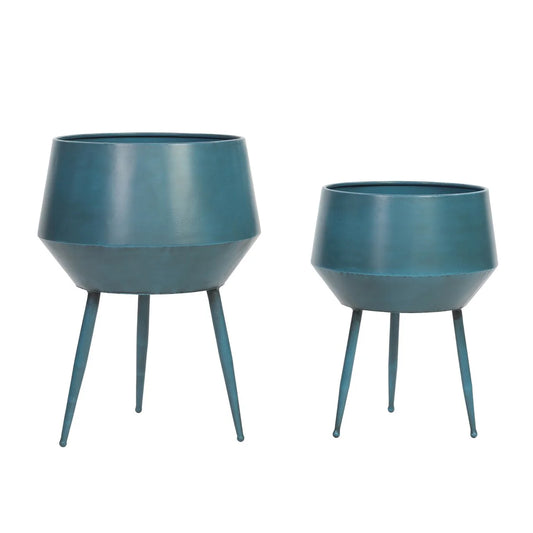 Huxley Mid Century Modern Planters - White (Set of 2)