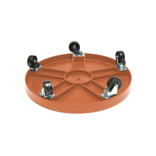 DeVault Enterprises - Terracotta HDPE 16-inch Plant Dolly - Steel Casters w/Rubber Wheels - Holds 500 lbs. - 16" x 16" x 4"