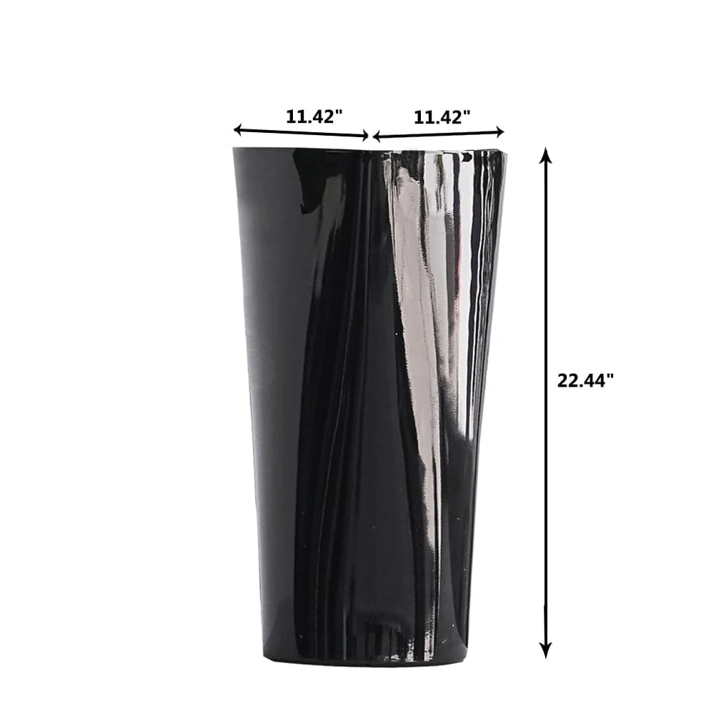 XBrand 22.4" H Plastic Self Watering Indoor Outdoor Triangle Planter Pot w/Glossy Finish, Tall Decorative Gardening Pot
