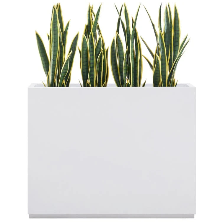 Metallic Heavy Planter for Outdoor Plants, 24.02" H x 30" W x 9.84" D	Tall and Long Metal Divider Planter Box