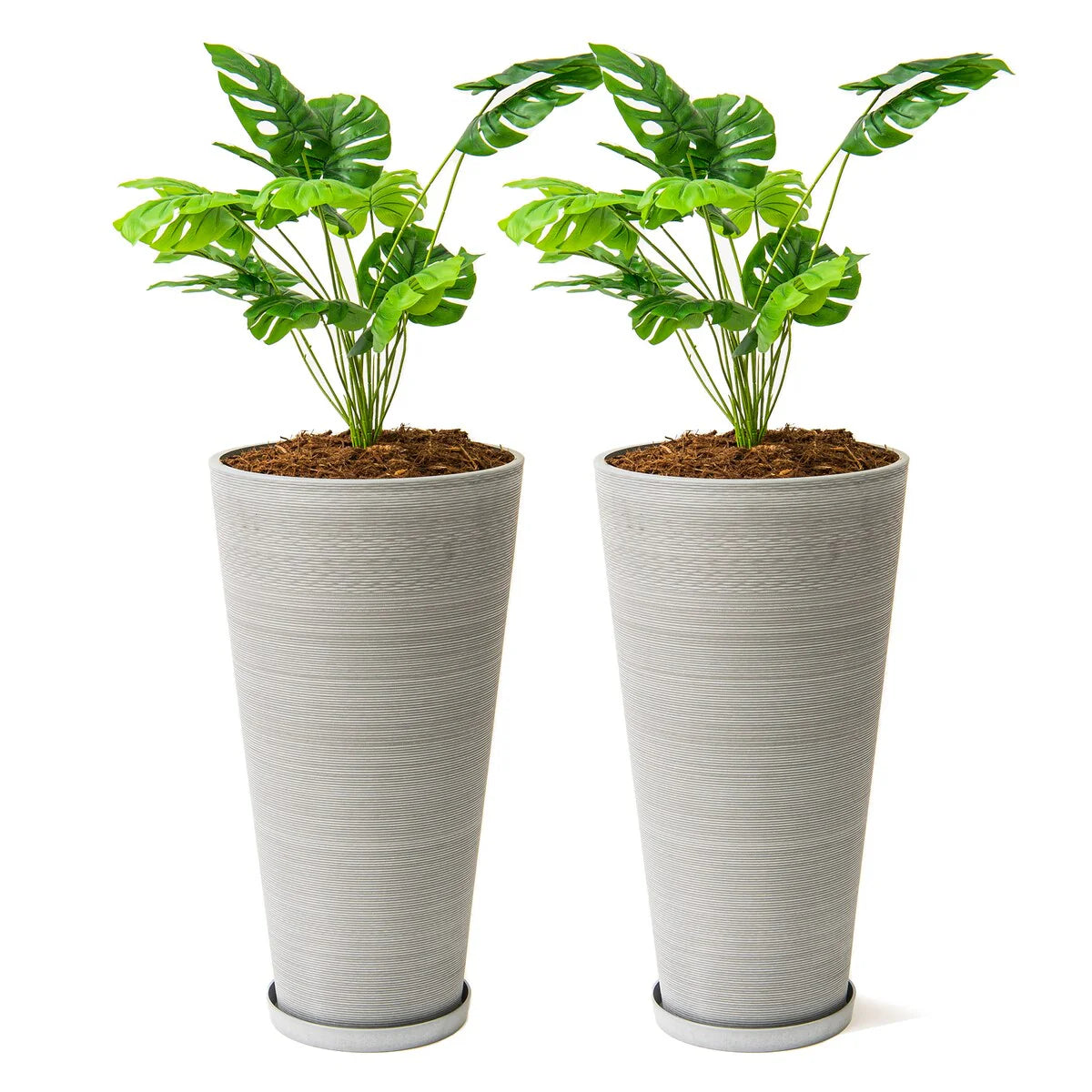 XBrand Modern 28-Inch Tall Round Planter, Modern Tapered, Indoor & Outdoor Planter