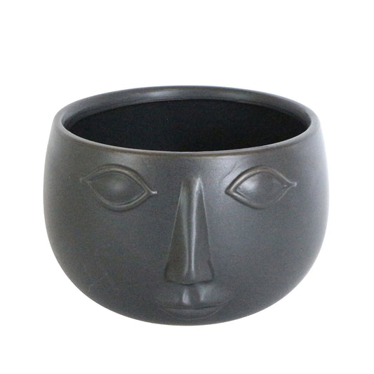 Sagebrook Home Ceramic Contemporary Face Planter - 7" x 7" x 4"