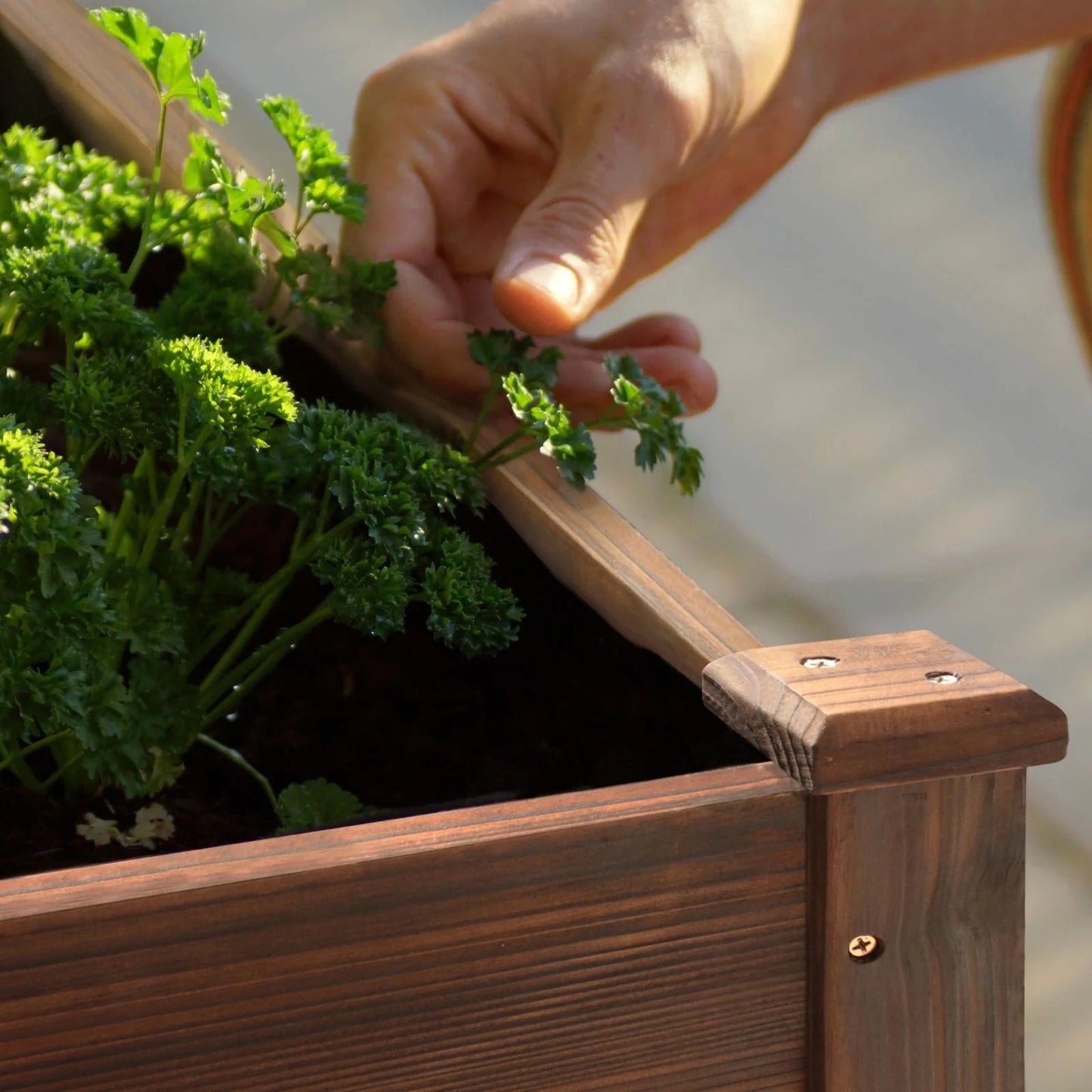 VEIKOUS Wood Raised Garden Bed Elevated Planter Box with Drainage Holes - 46.8''W x 22.4''D x 30.3''H