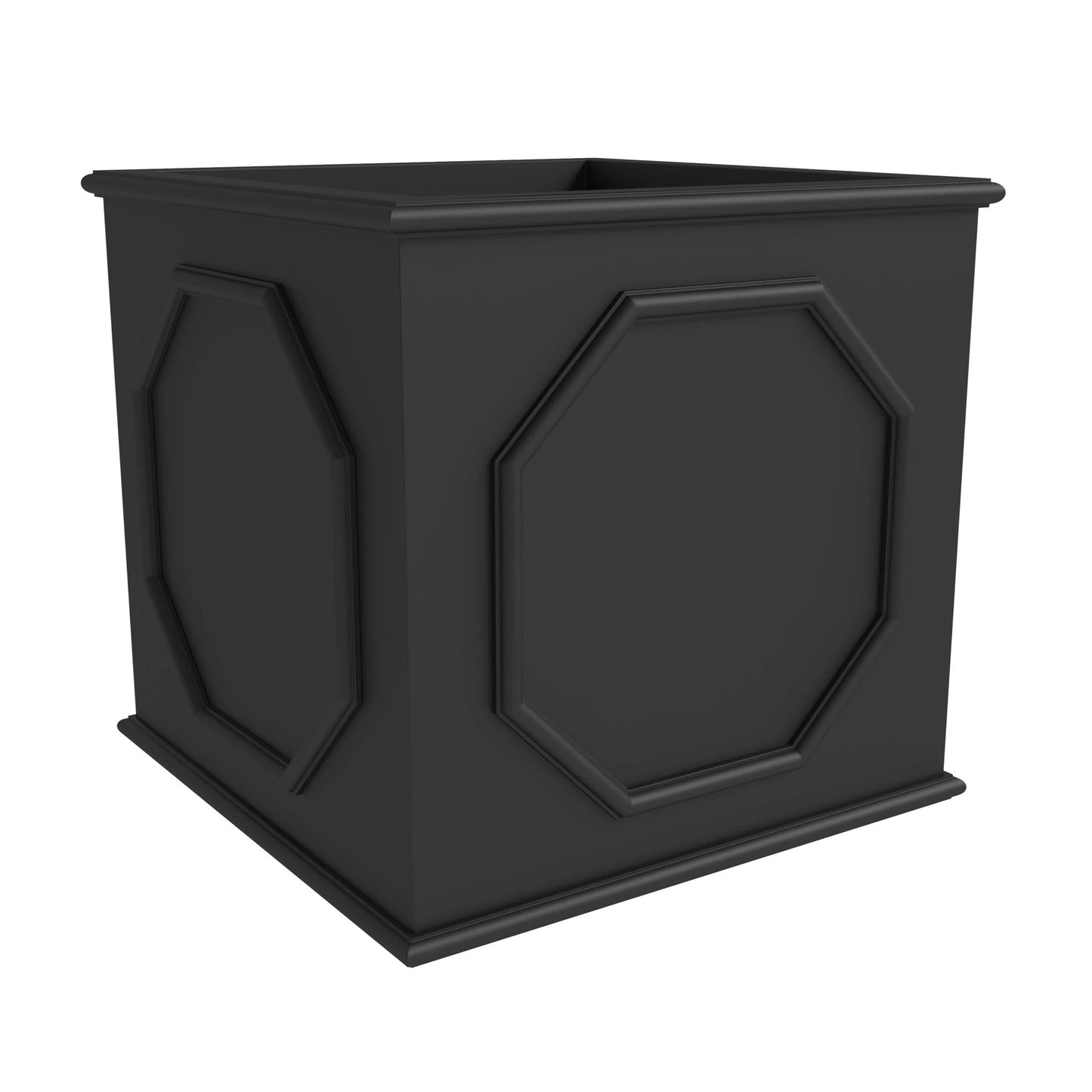 Sprout Modern Fiberstone and MgO Clay Square Planter Pot with Drainage for Home Garden Yard Patio Porch Office Decor