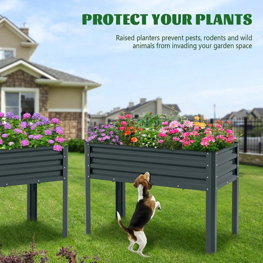Raised Garden Bed with Legs, Standing Planter Box Growing Herb Bed