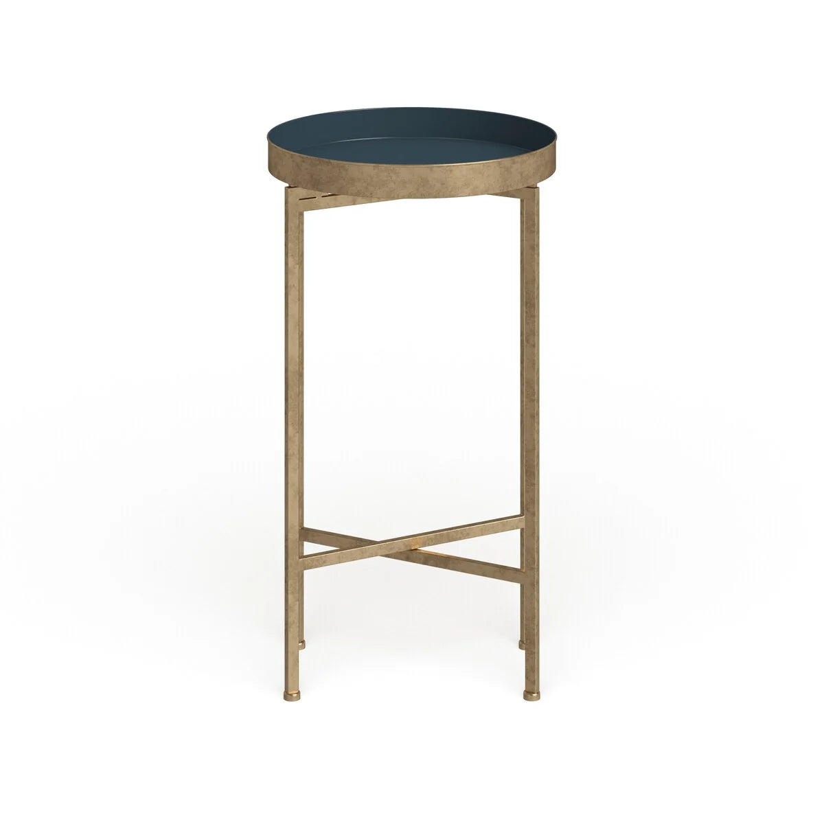 Kate and Laurel Celia Round Foldable Metal Accent Table - 14x14x26
