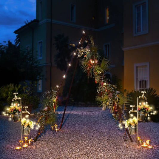 Solar Shower Garden Art Light Decoration LED Fairy Lights with Planter