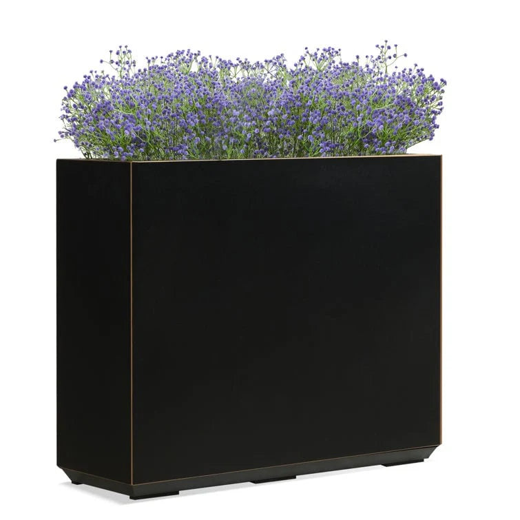 Metallic Heavy Planter for Outdoor Plants, 24.02" H x 30" W x 9.84" D	Tall and Long Metal Divider Planter Box