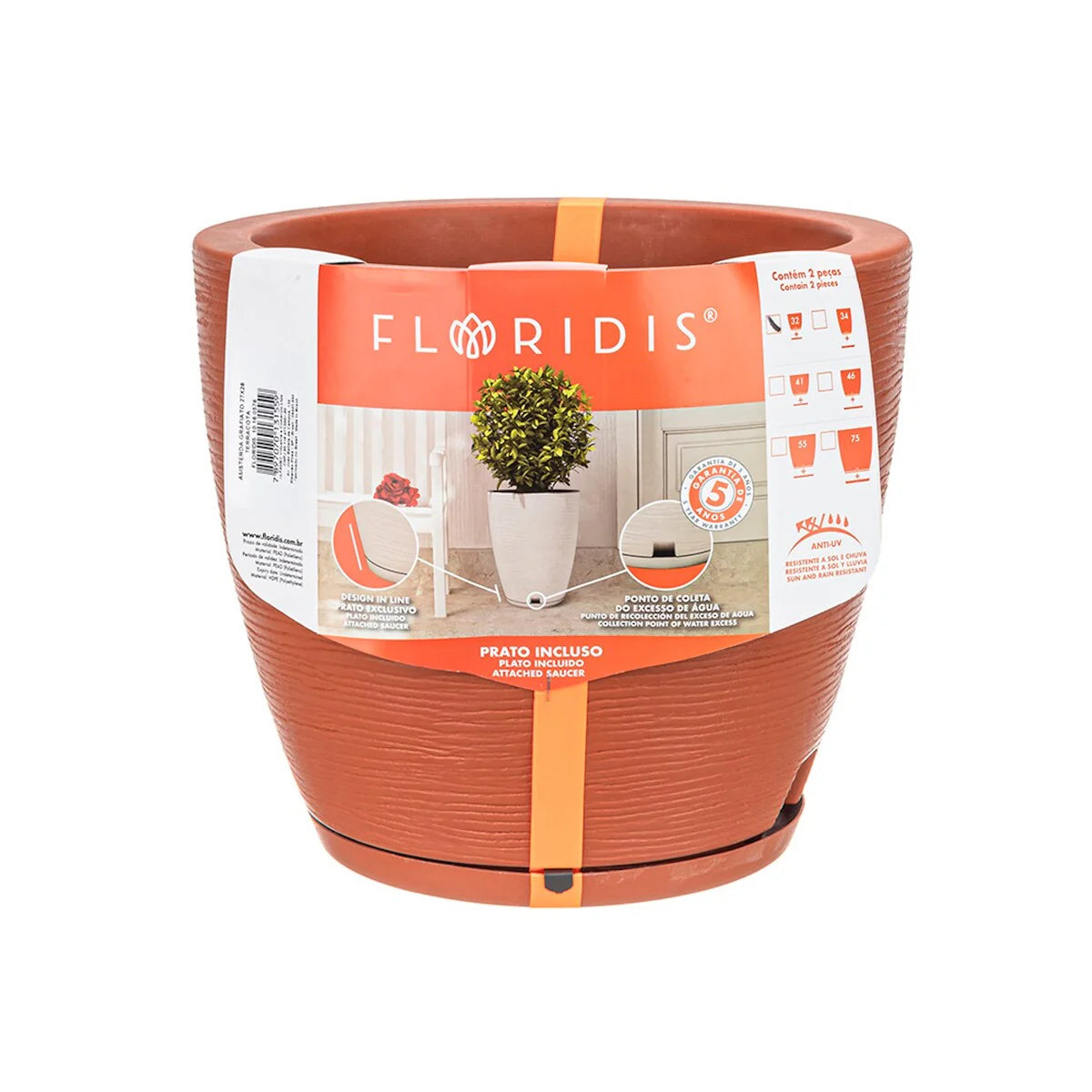 Floridis Amsterdan Extra Small Planter Bowl - 11.02 inches high x 12.6 inch diameter