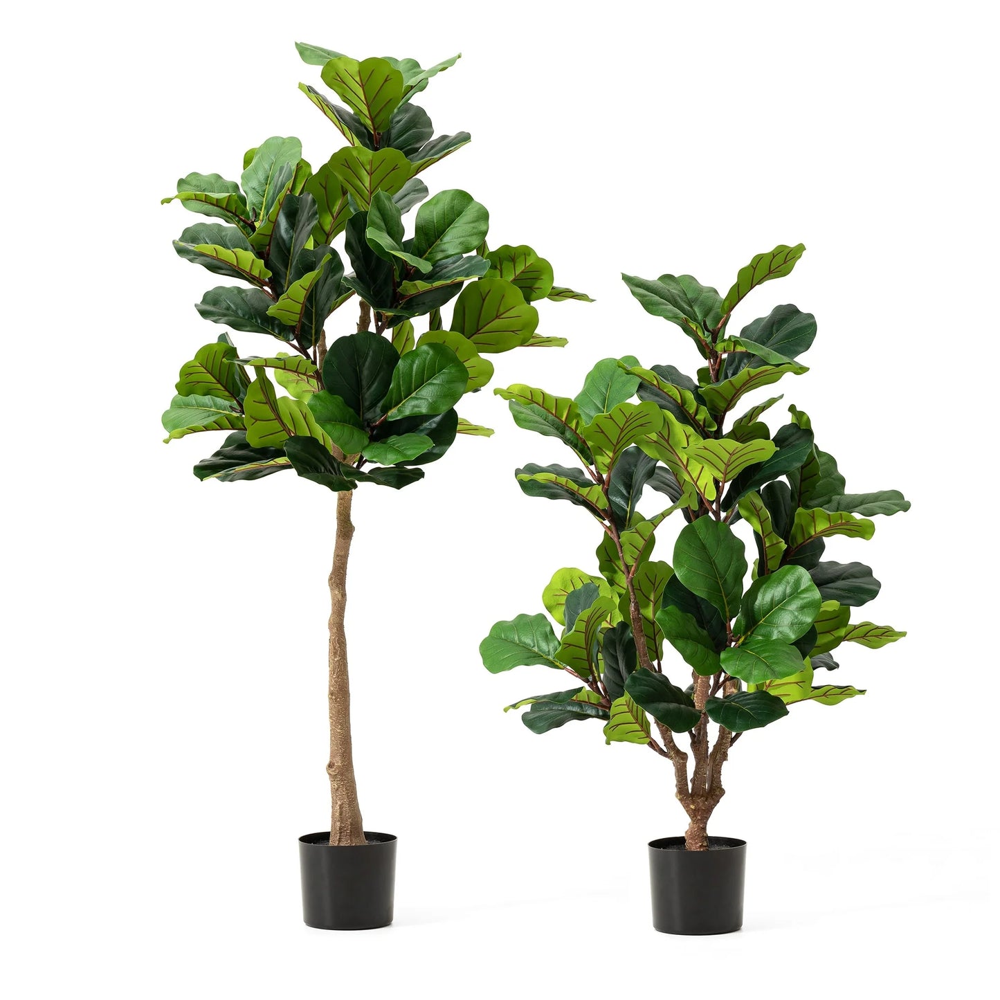 Glitzhome 3.5ft/5ft.Potted Real Touch Fiddle Leaf Fig Faux Tree