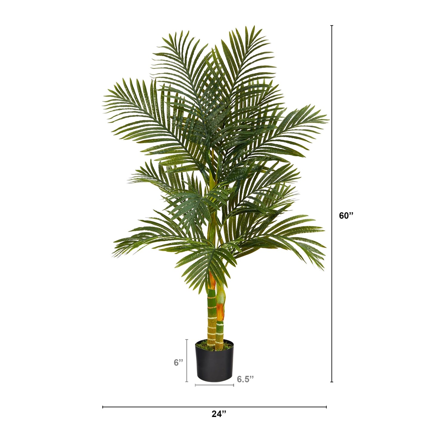 5' Golden Cane Artificial Palm Tree - 6"