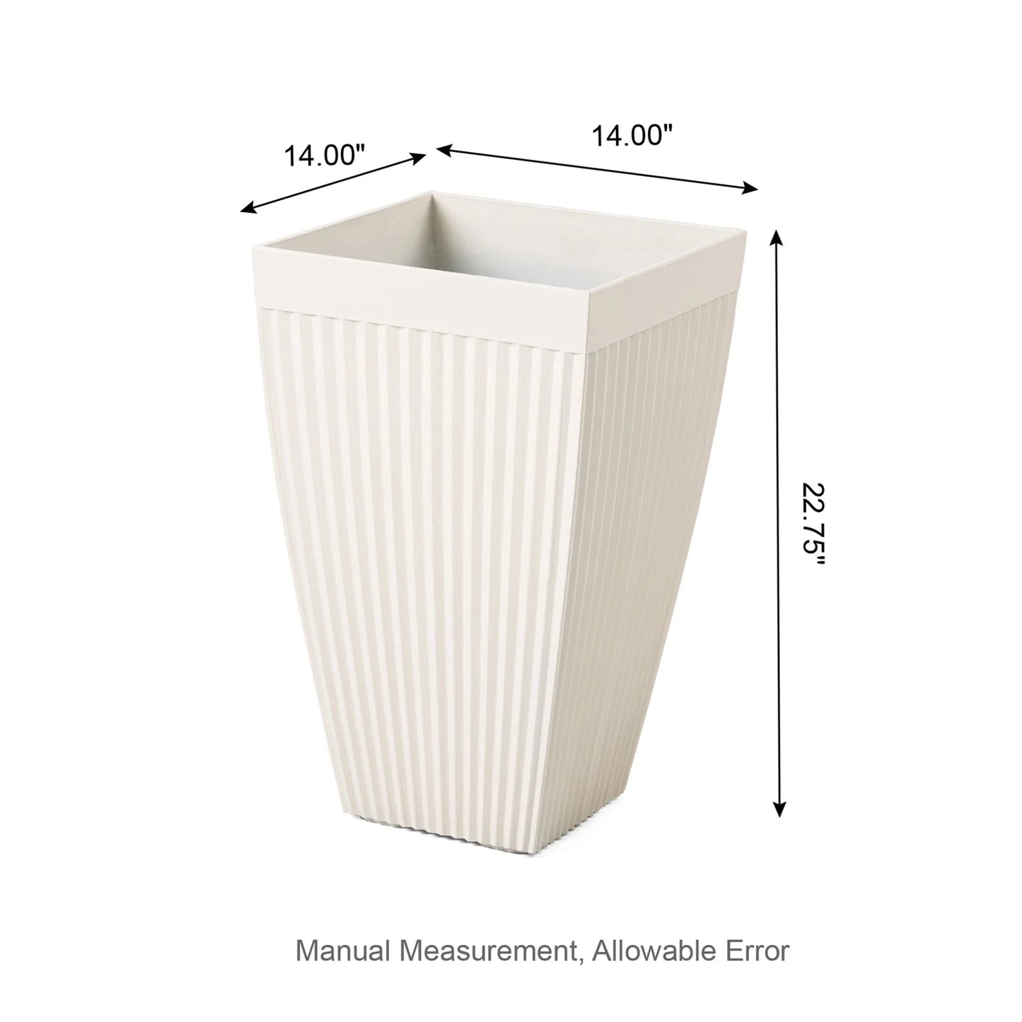 Glitzhome Oversized Eco-Friendly PE Tall Planter Porch Flowerpot (Set of 2)
