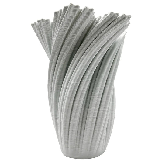 11 Inch Tall White Ceramic Vase