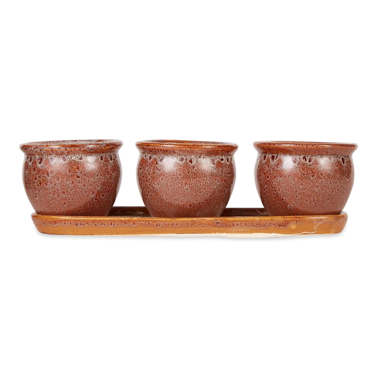 White Square Ceramic Small Planter (Set of 3)