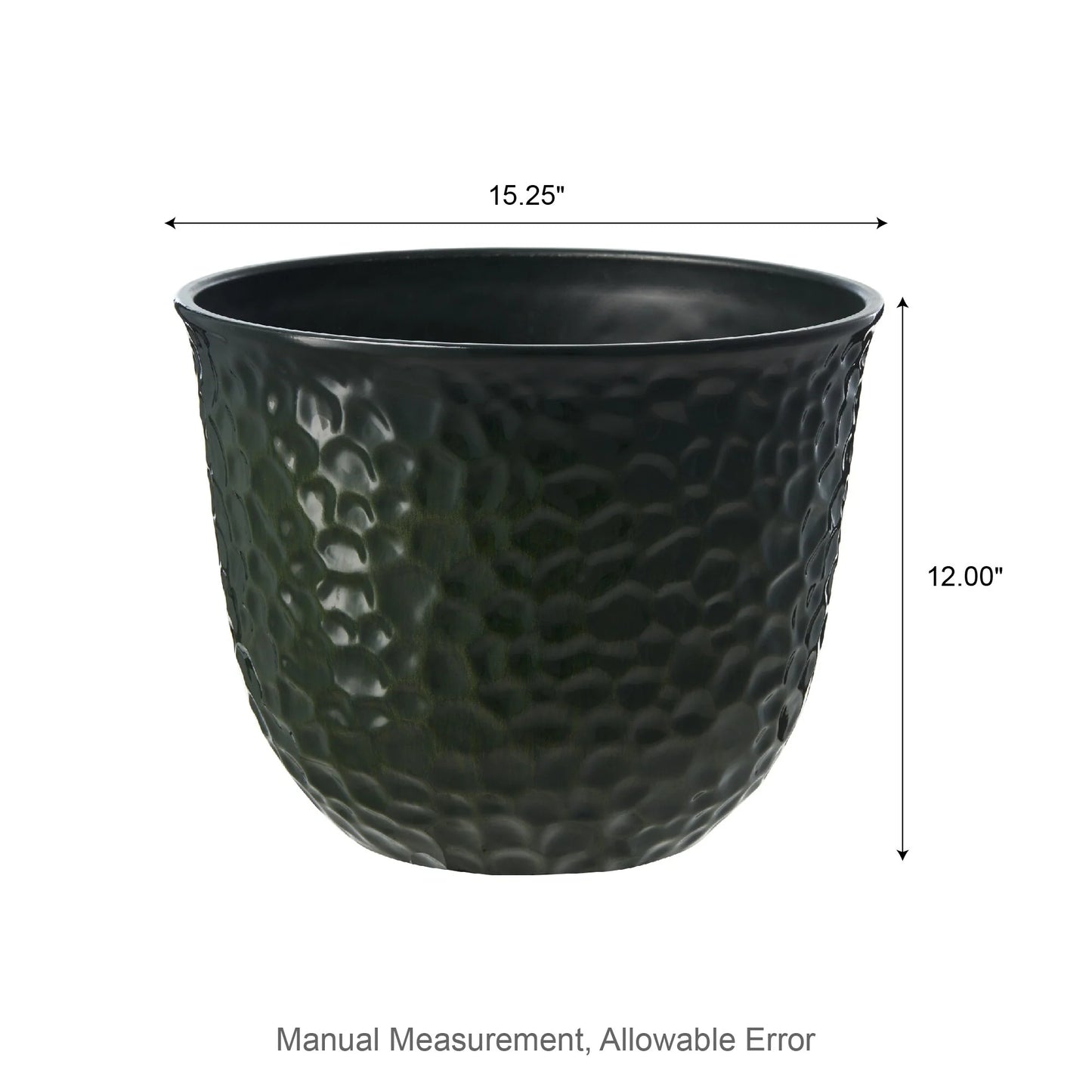 Glitzhome Honeycomb Textured Blue Green Faux Ceramic Pot Plastic Planter(Set of 2 / Set of 3)