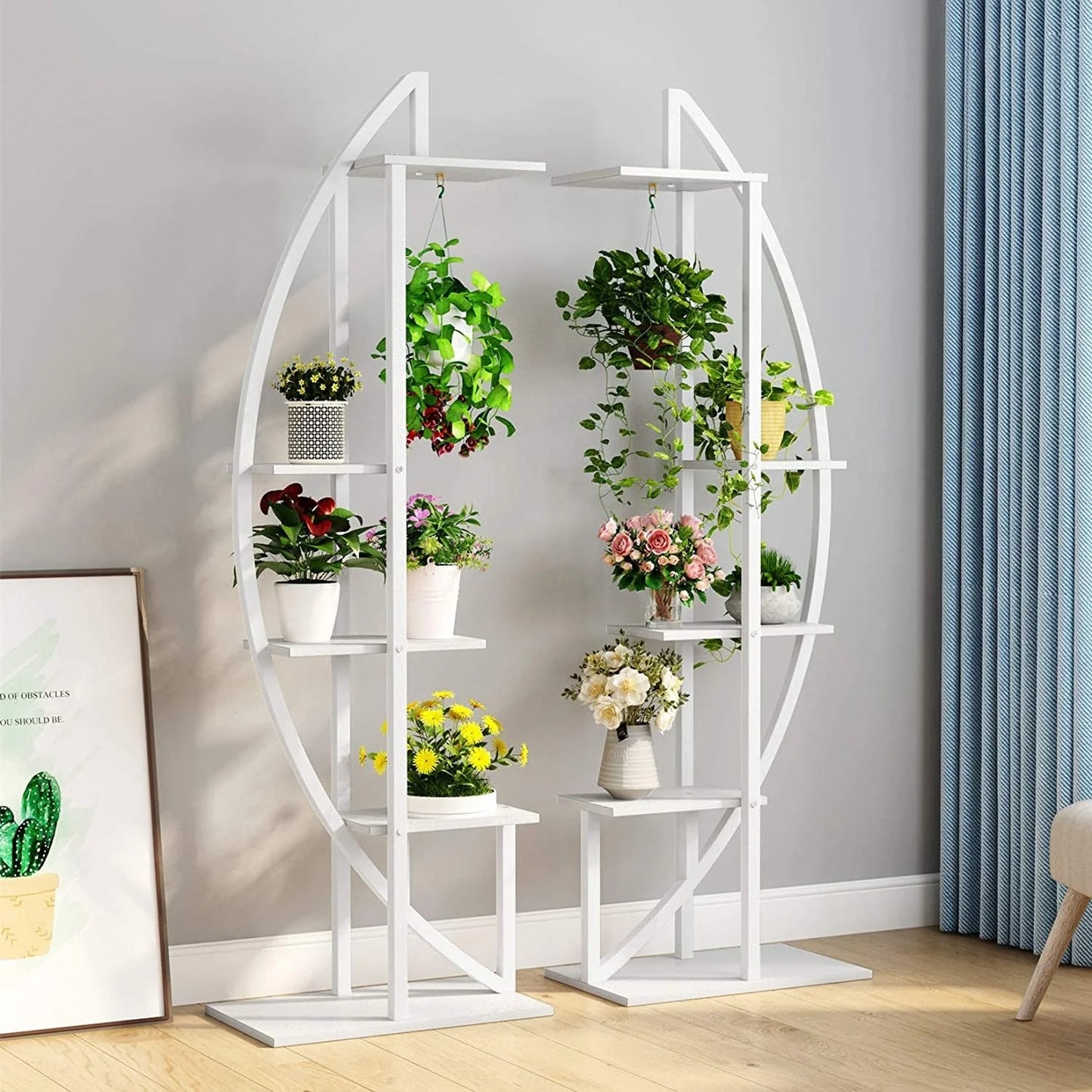 Metal/ MDF 5-tier Curved Plant Stand (Set of 2)