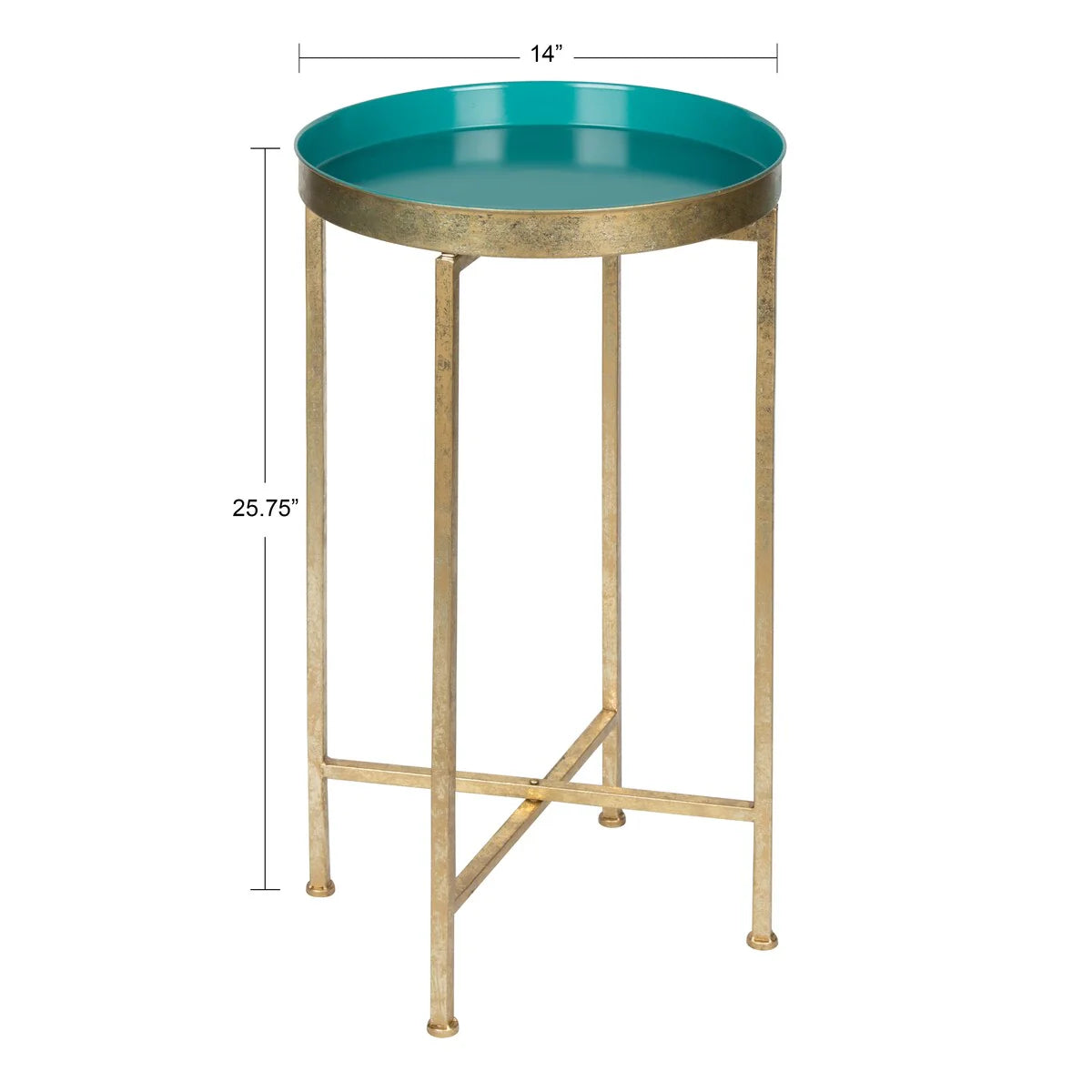 Kate and Laurel Celia Round Foldable Metal Accent Table - 14x14x26