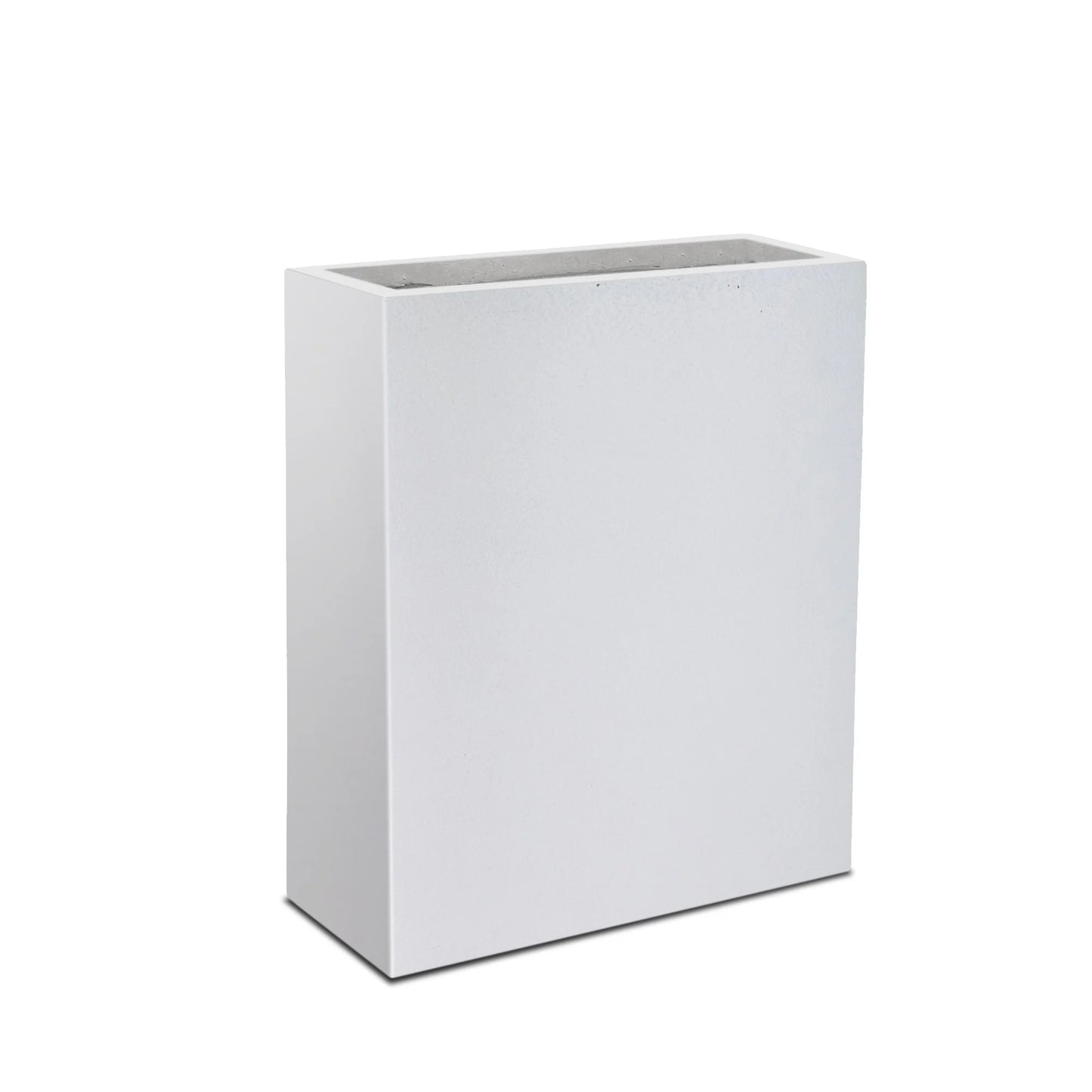 Plantara 27" H Rectangule Solid White Concrete Flower pot, Modern Handmade planter,Garden Plant potfor Outdoor