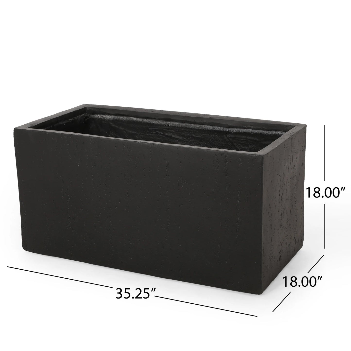 Ella Outdoor Modern Cast Stone Rectangular Planter by Christopher Knight Home