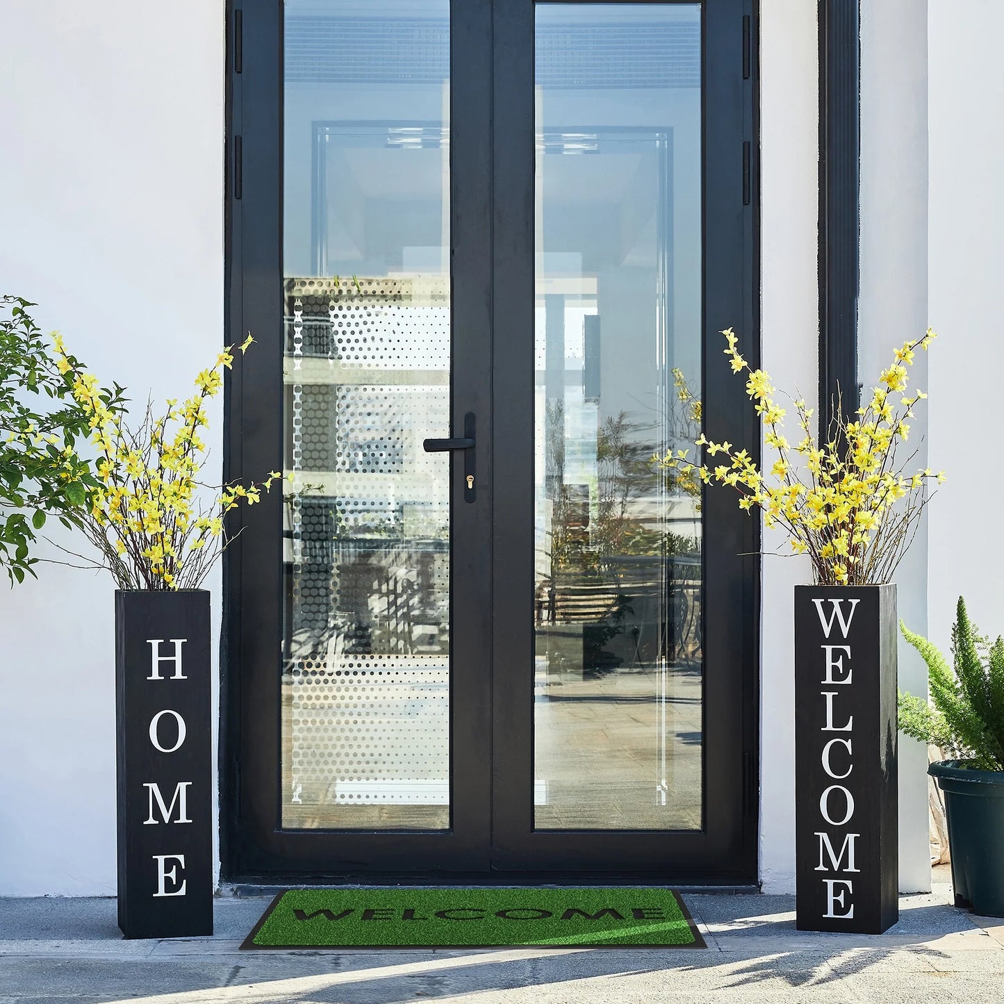 Glitzhome 30"H Rustic Welcome & Home or Welcome & Porch Double Sided Wooden Planter Sign Front Door Decor(2025 Quality-upgraded)
