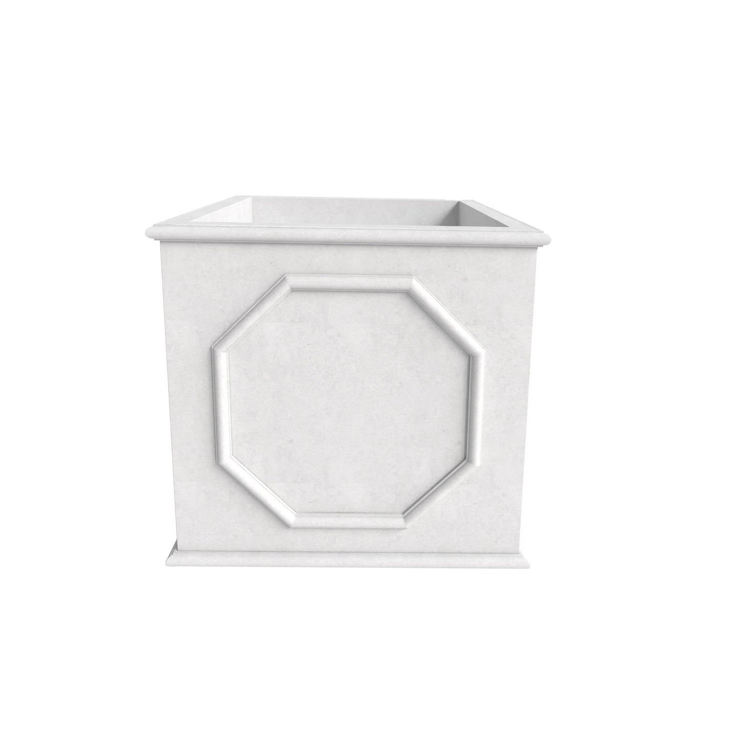 Sprout Modern Fiberstone and MgO Clay Square Planter Pot with Drainage for Home Garden Yard Patio Porch Office Decor