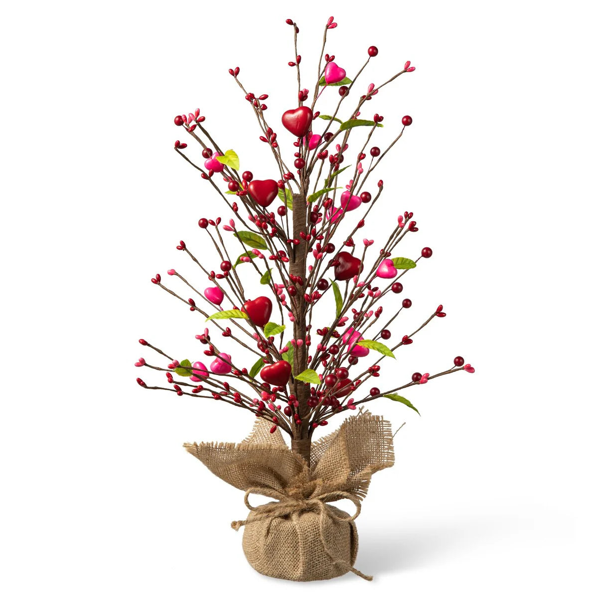 Glitzhome Heart Berry & Fleur-de-Lis Tree Valentine's & Mardi Gras Tree
