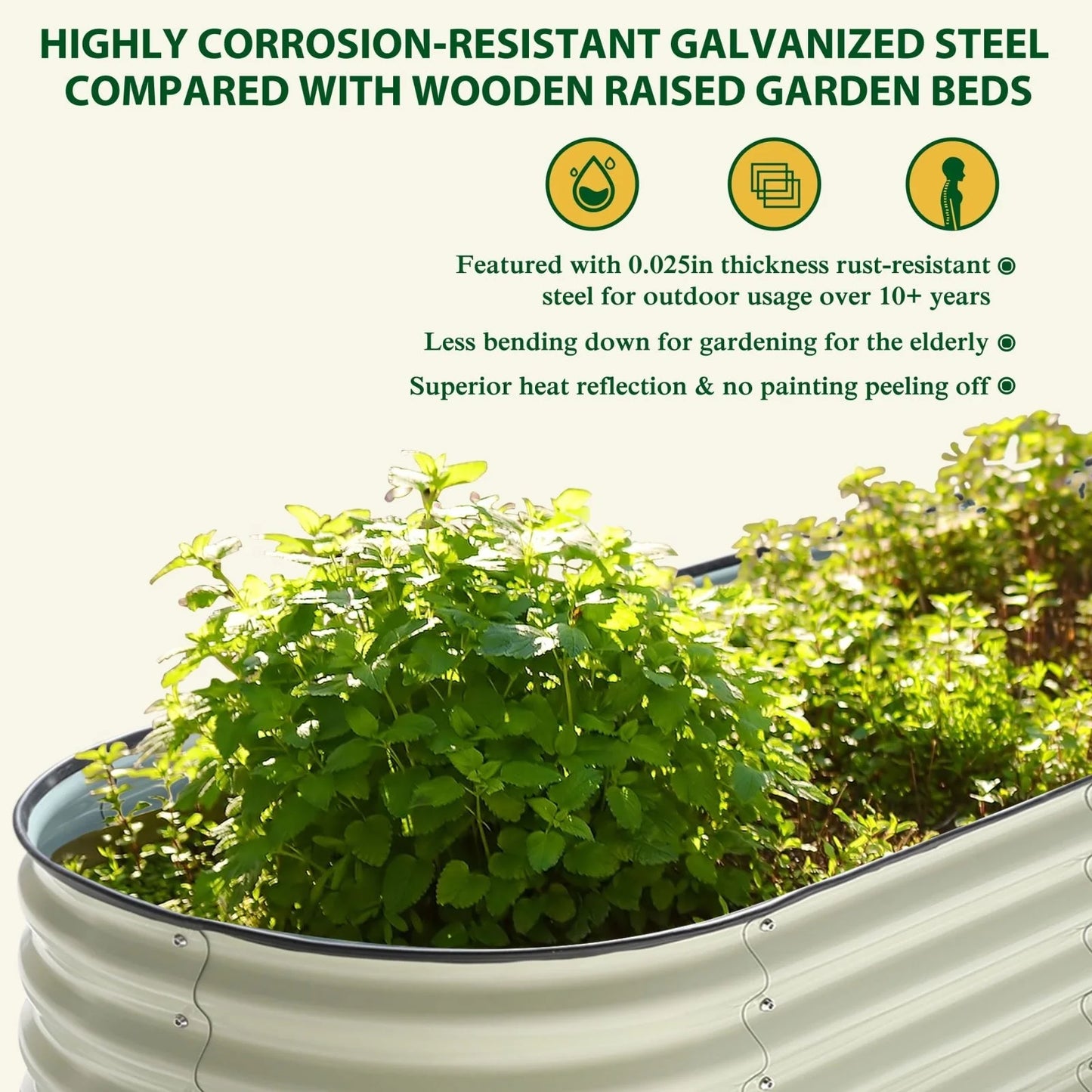 VEIKOUS 8 ft. x 2 ft. x 1 ft. Metal Galvanized Raised Garden Bed 9-in-1 Planter Box for Outdoor Gardening