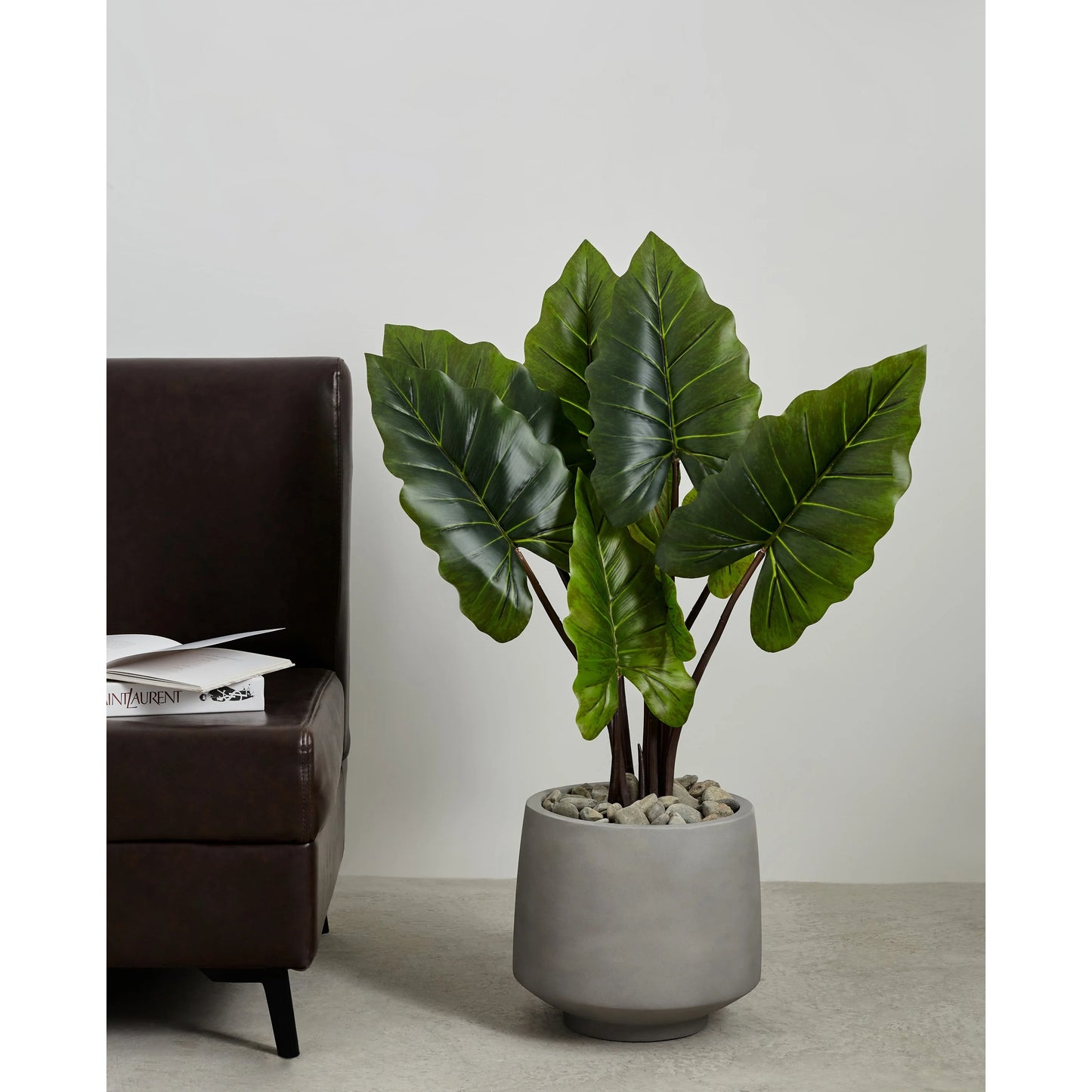 Indoor/Outdoor Large Minimalist Light Cement/ Concrete Lightweight Round Planter Pot - 15, 11 in