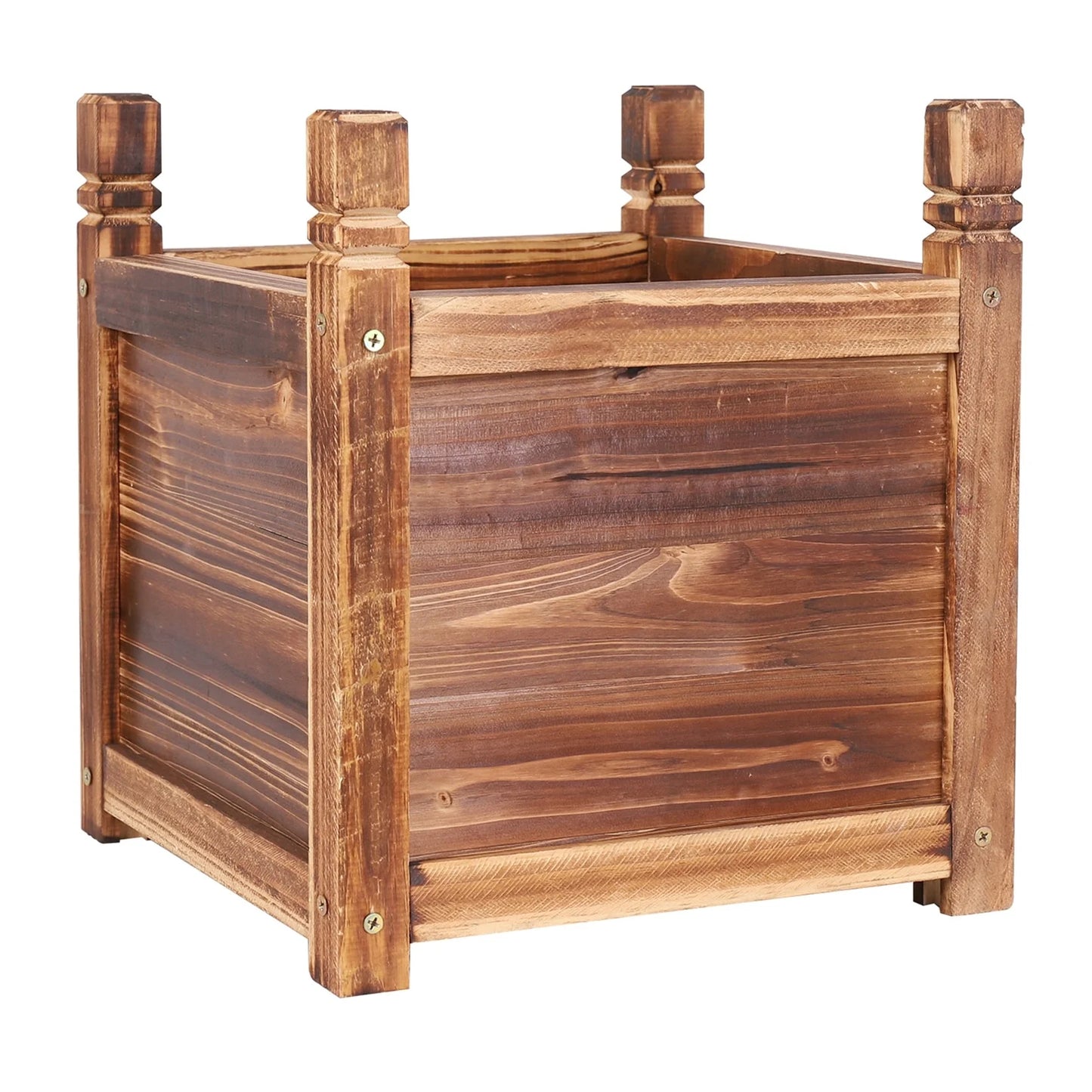Raised Planter Trough Wood Garden Vegetables Raised Box Outdoor